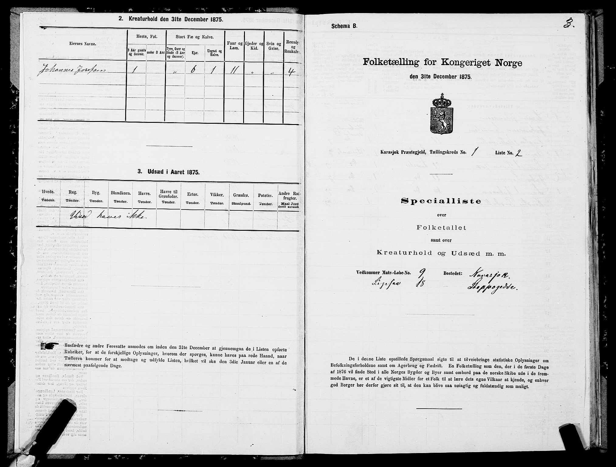 SATØ, 1875 census for 2021P Karasjok, 1875, p. 1003