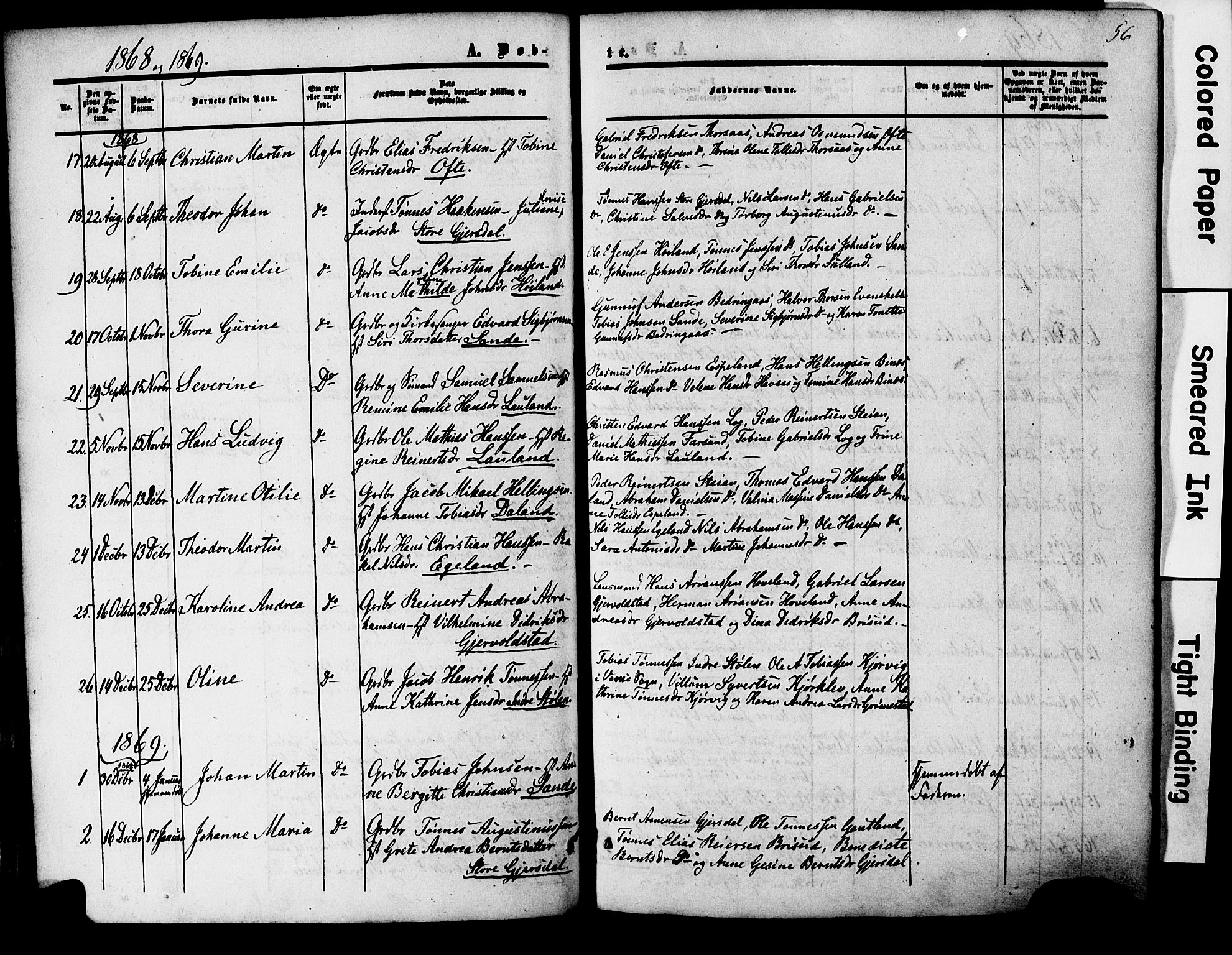 Herad sokneprestkontor, AV/SAK-1111-0018/F/Fa/Faa/L0005: Parish register (official) no. A 5, 1853-1886, p. 56