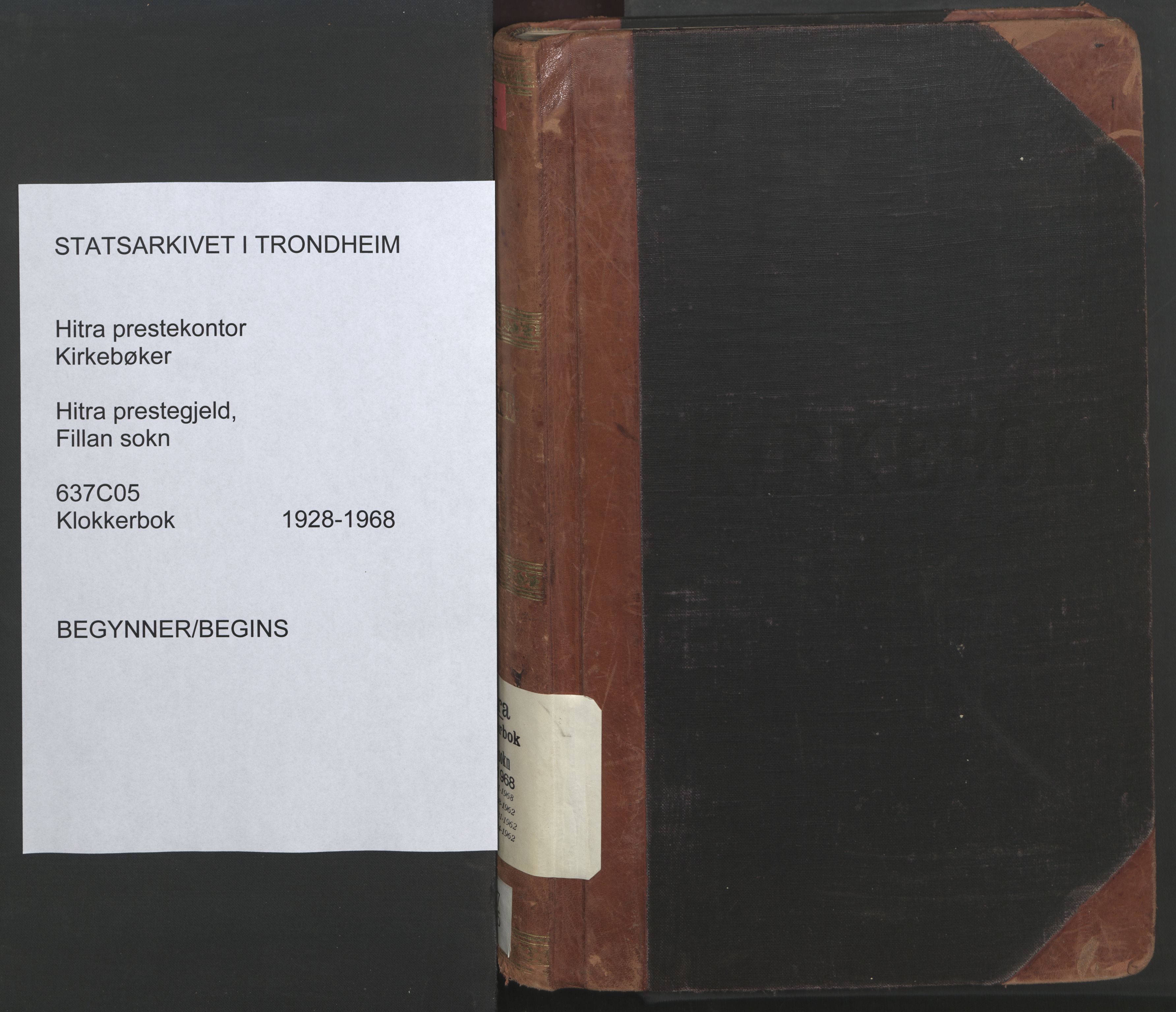 Ministerialprotokoller, klokkerbøker og fødselsregistre - Sør-Trøndelag, SAT/A-1456/637/L0564: Parish register (copy) no. 637C05, 1928-1968