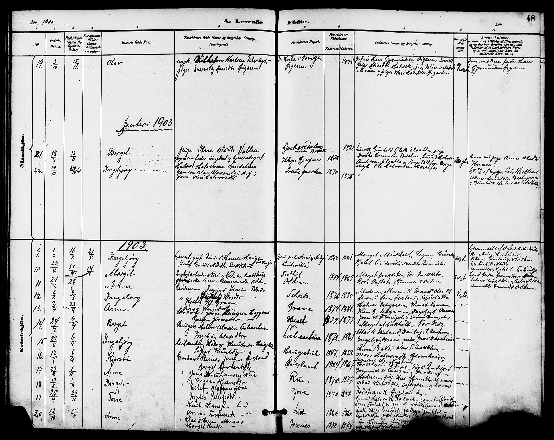 Seljord kirkebøker, AV/SAKO-A-20/G/Ga/L0005: Parish register (copy) no. I 5, 1887-1914, p. 48