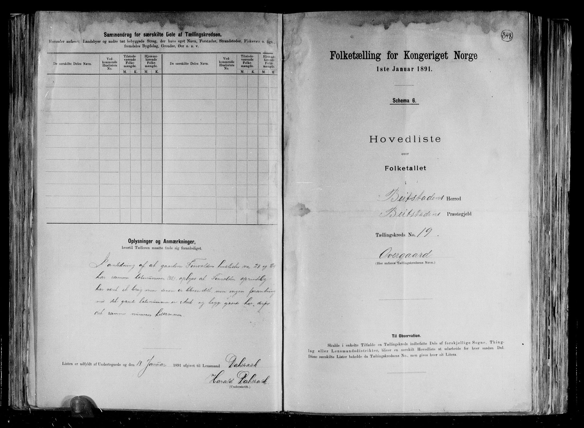 RA, 1891 census for 1727 Beitstad, 1891, p. 45