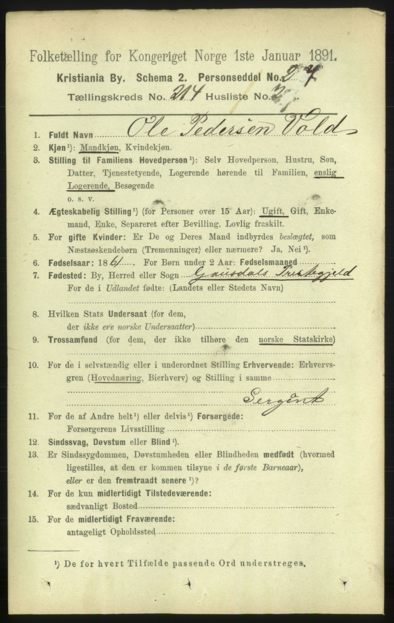 RA, 1891 census for 0301 Kristiania, 1891, p. 127310