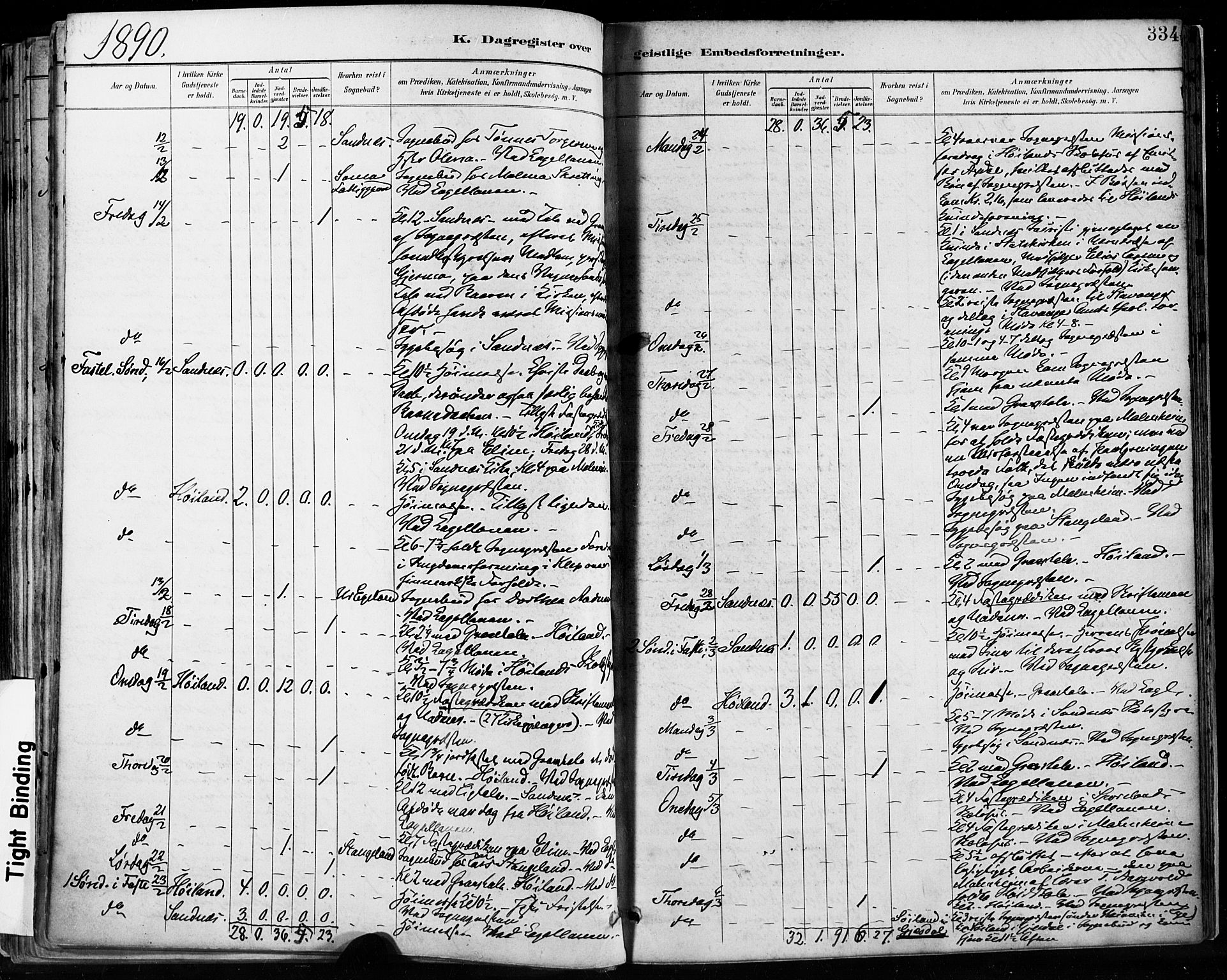 Høyland sokneprestkontor, AV/SAST-A-101799/001/30BA/L0013: Parish register (official) no. A 13.2, 1889-1898, p. 334