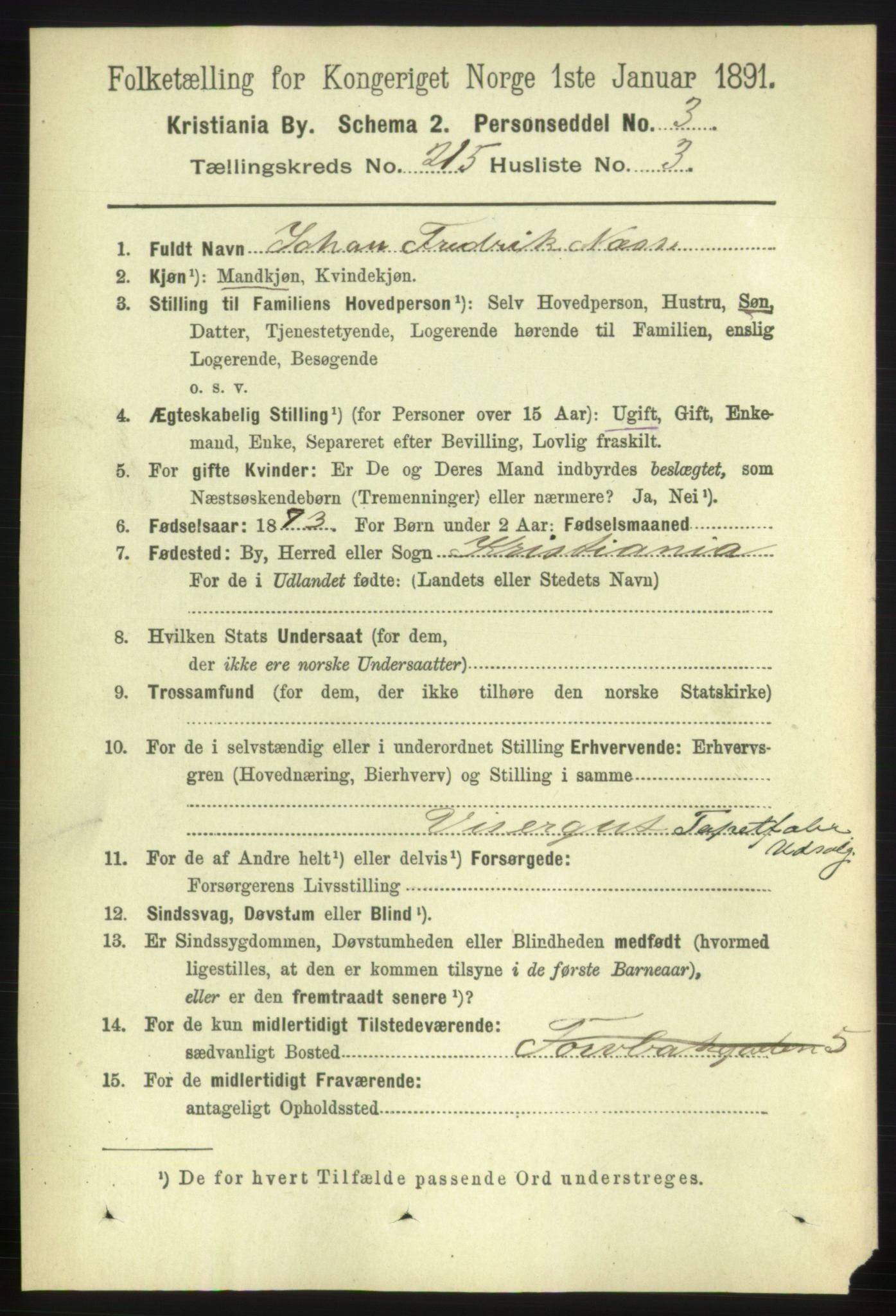 RA, 1891 census for 0301 Kristiania, 1891, p. 127807