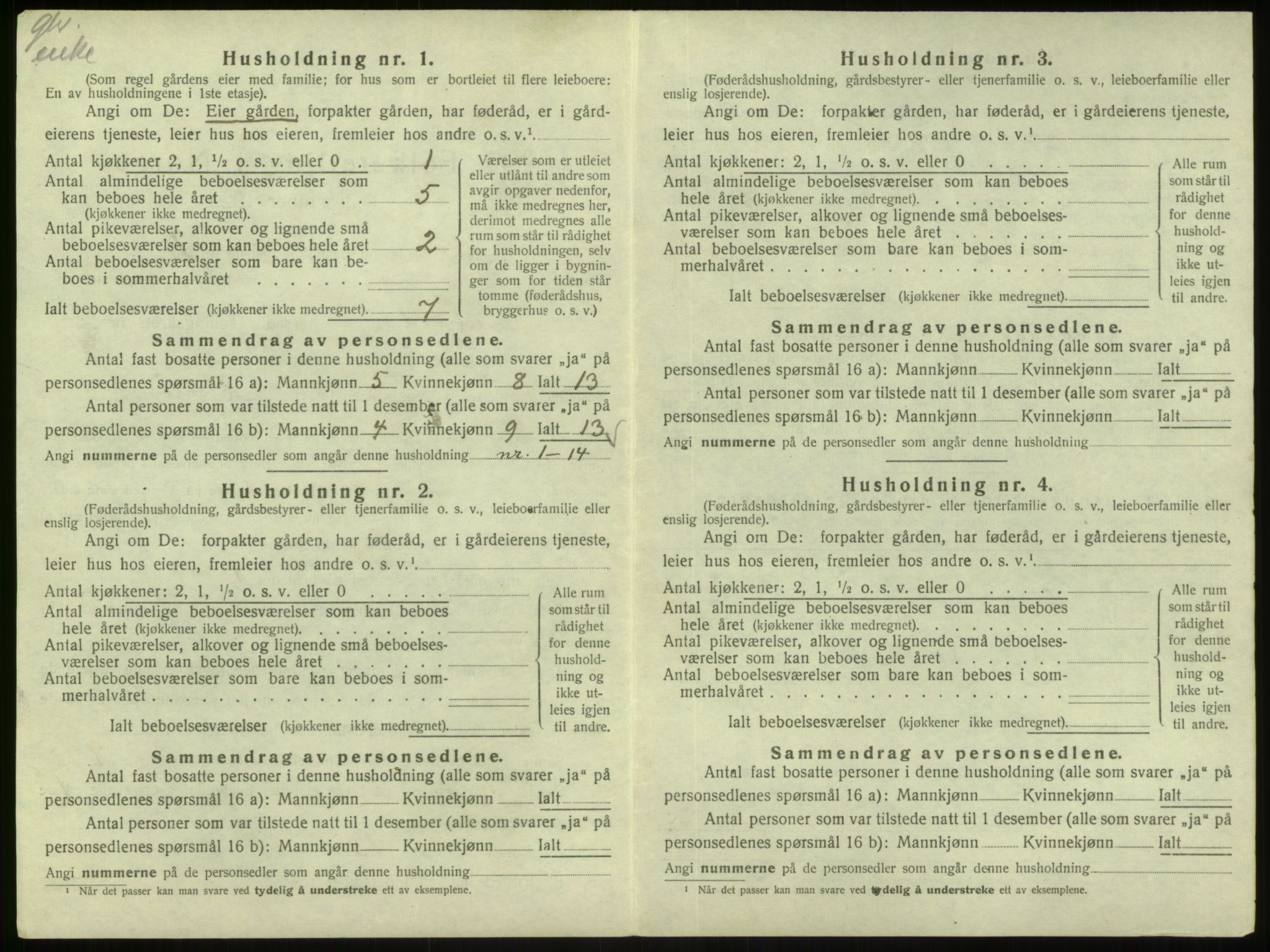 SAB, 1920 census for Masfjorden, 1920, p. 100