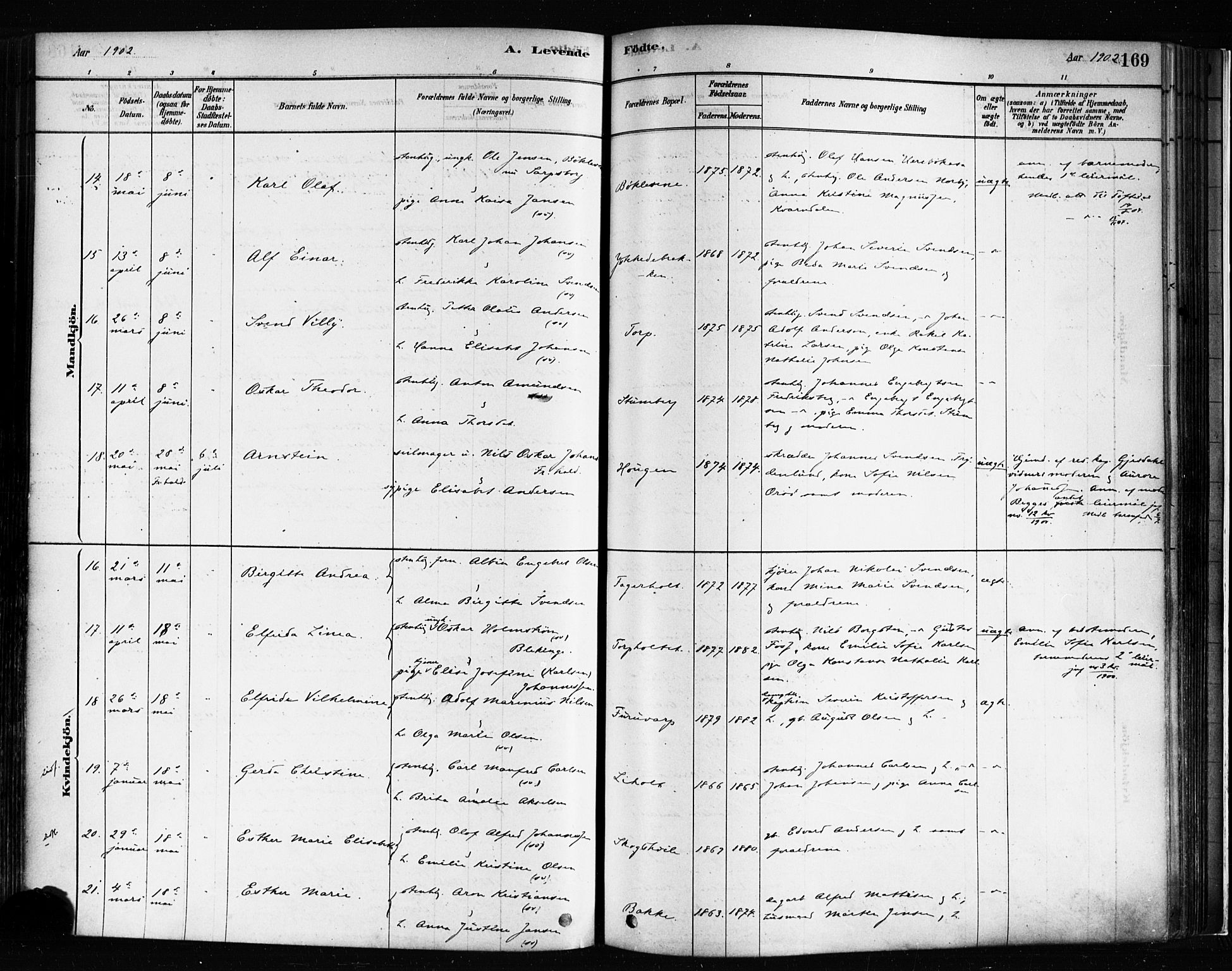 Idd prestekontor Kirkebøker, SAO/A-10911/F/Fc/L0006a: Parish register (official) no. III 6A, 1878-1903, p. 169