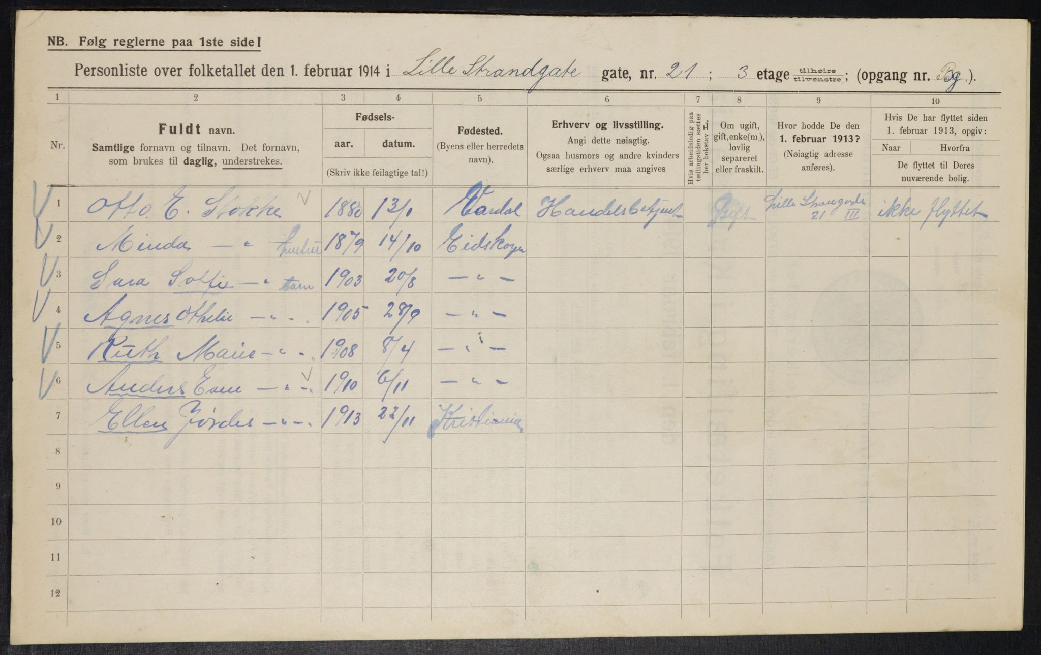 OBA, Municipal Census 1914 for Kristiania, 1914, p. 57522