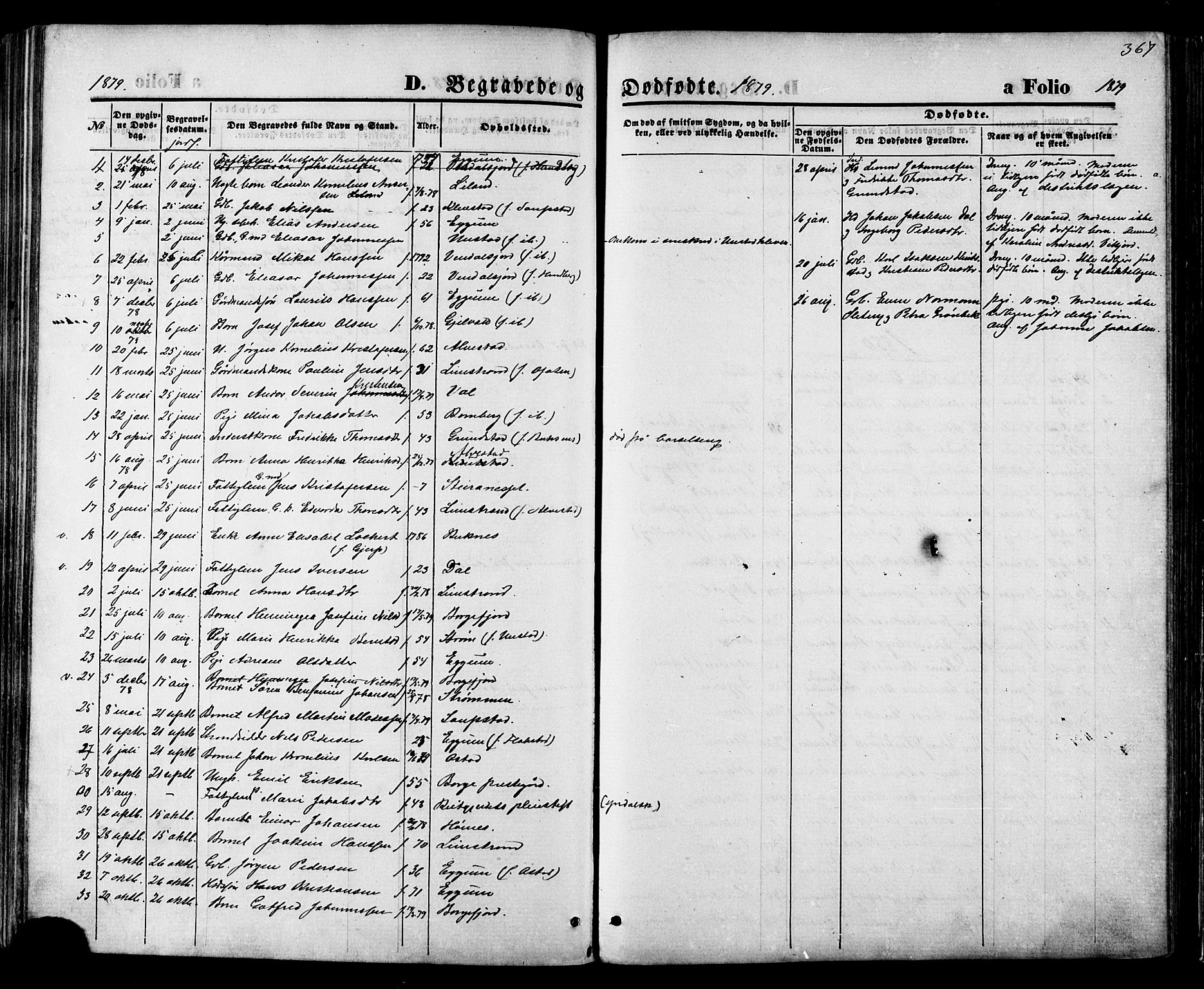 Ministerialprotokoller, klokkerbøker og fødselsregistre - Nordland, SAT/A-1459/880/L1132: Parish register (official) no. 880A06, 1869-1887, p. 367