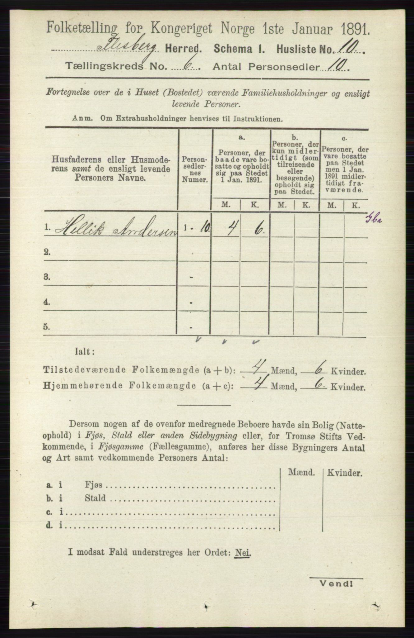 RA, 1891 census for 0631 Flesberg, 1891, p. 930