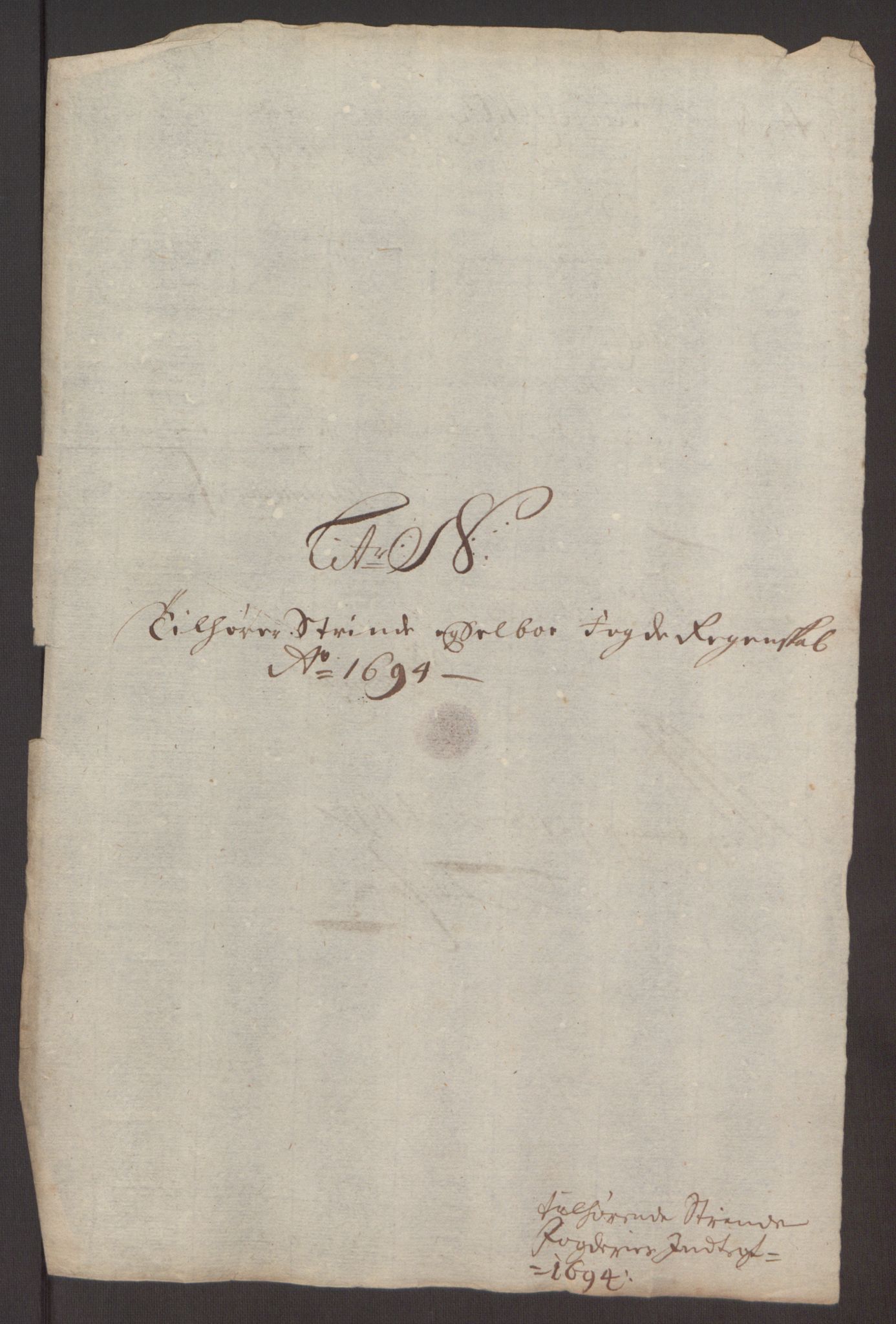 Rentekammeret inntil 1814, Reviderte regnskaper, Fogderegnskap, RA/EA-4092/R61/L4104: Fogderegnskap Strinda og Selbu, 1693-1694, p. 282