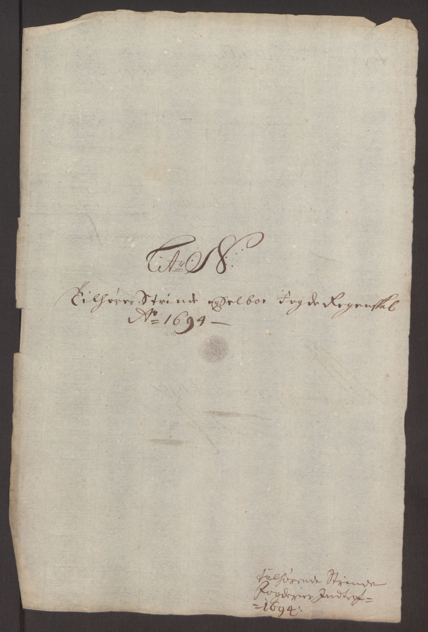 Rentekammeret inntil 1814, Reviderte regnskaper, Fogderegnskap, AV/RA-EA-4092/R61/L4104: Fogderegnskap Strinda og Selbu, 1693-1694, p. 282