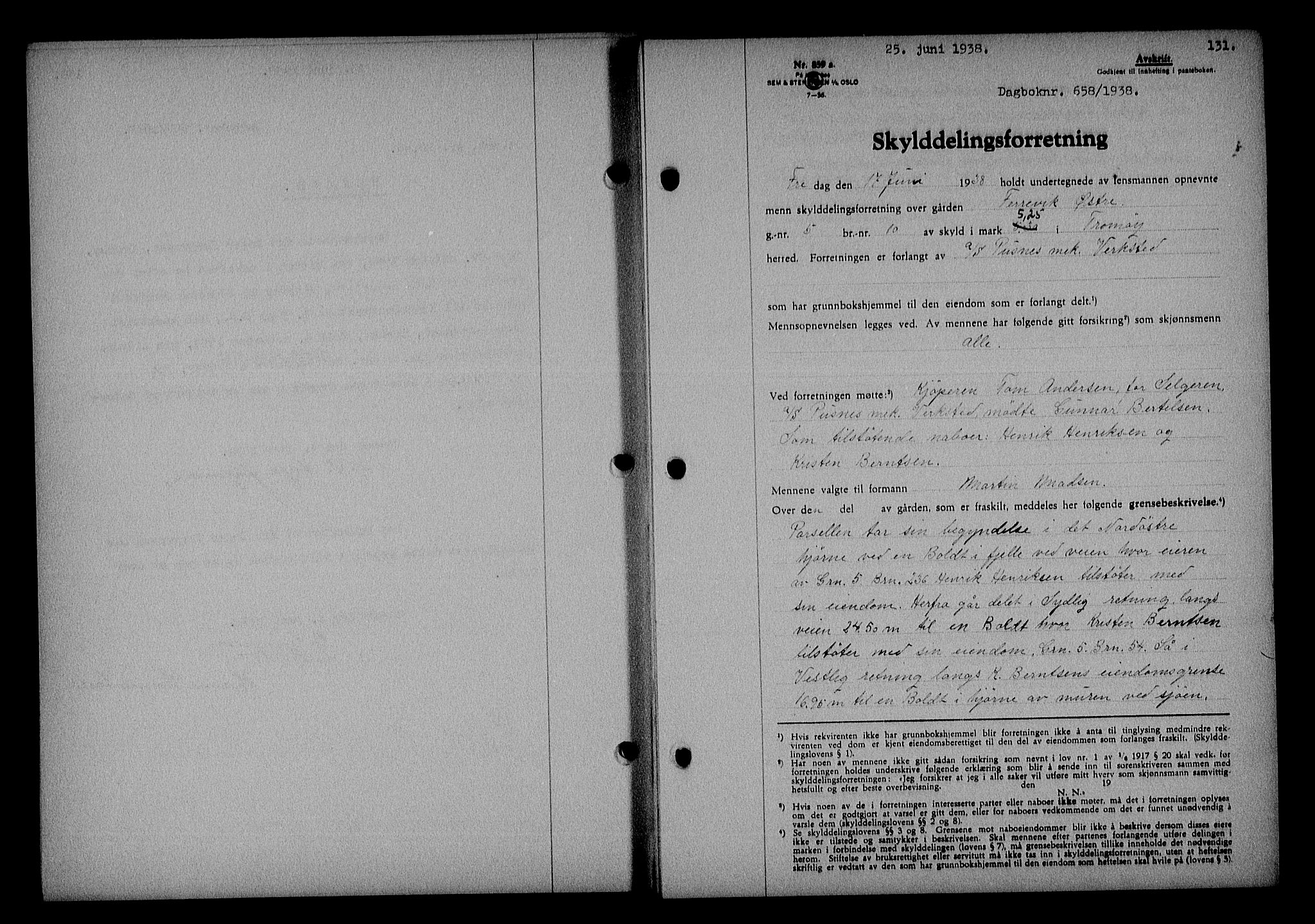 Nedenes sorenskriveri, AV/SAK-1221-0006/G/Gb/Gba/L0045: Mortgage book no. 41, 1938-1938, Diary no: : 658/1938