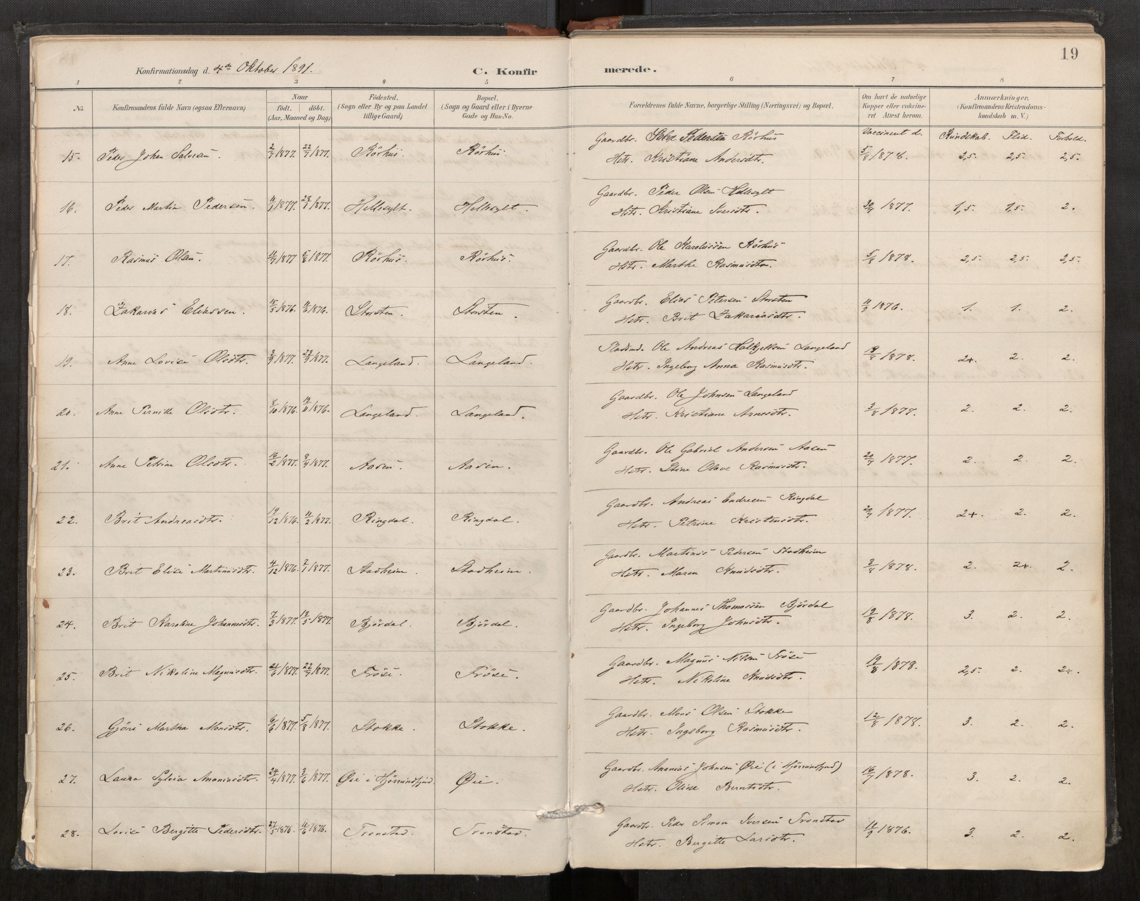 Sunnylven sokneprestkontor, SAT/A-1007: Parish register (official) no. 517A09, 1887-1910, p. 19