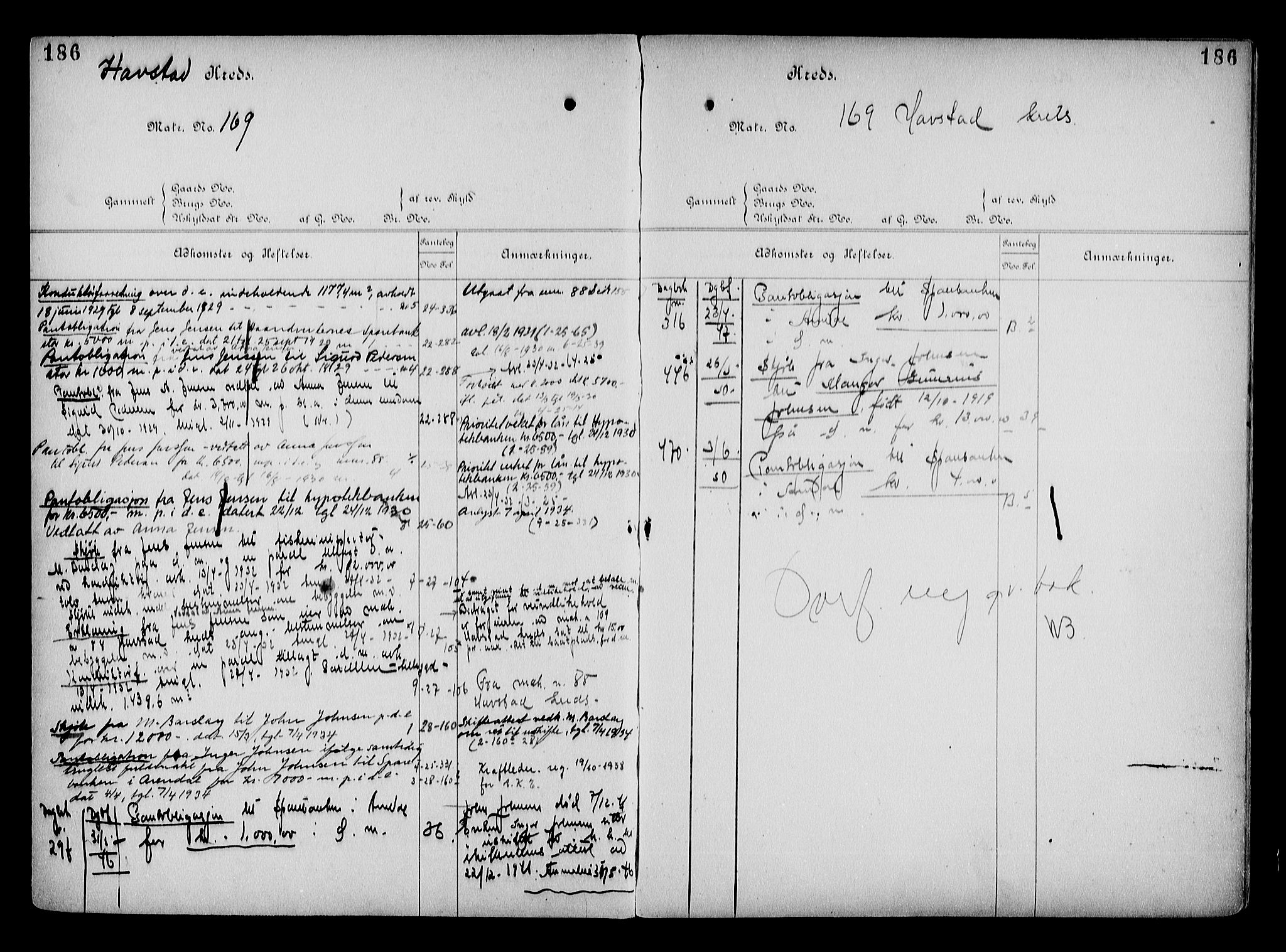 Arendal byfogd, AV/SAK-1222-0001/G/Ga/L0015: Mortgage register no. 13, 1860-1960, p. 186