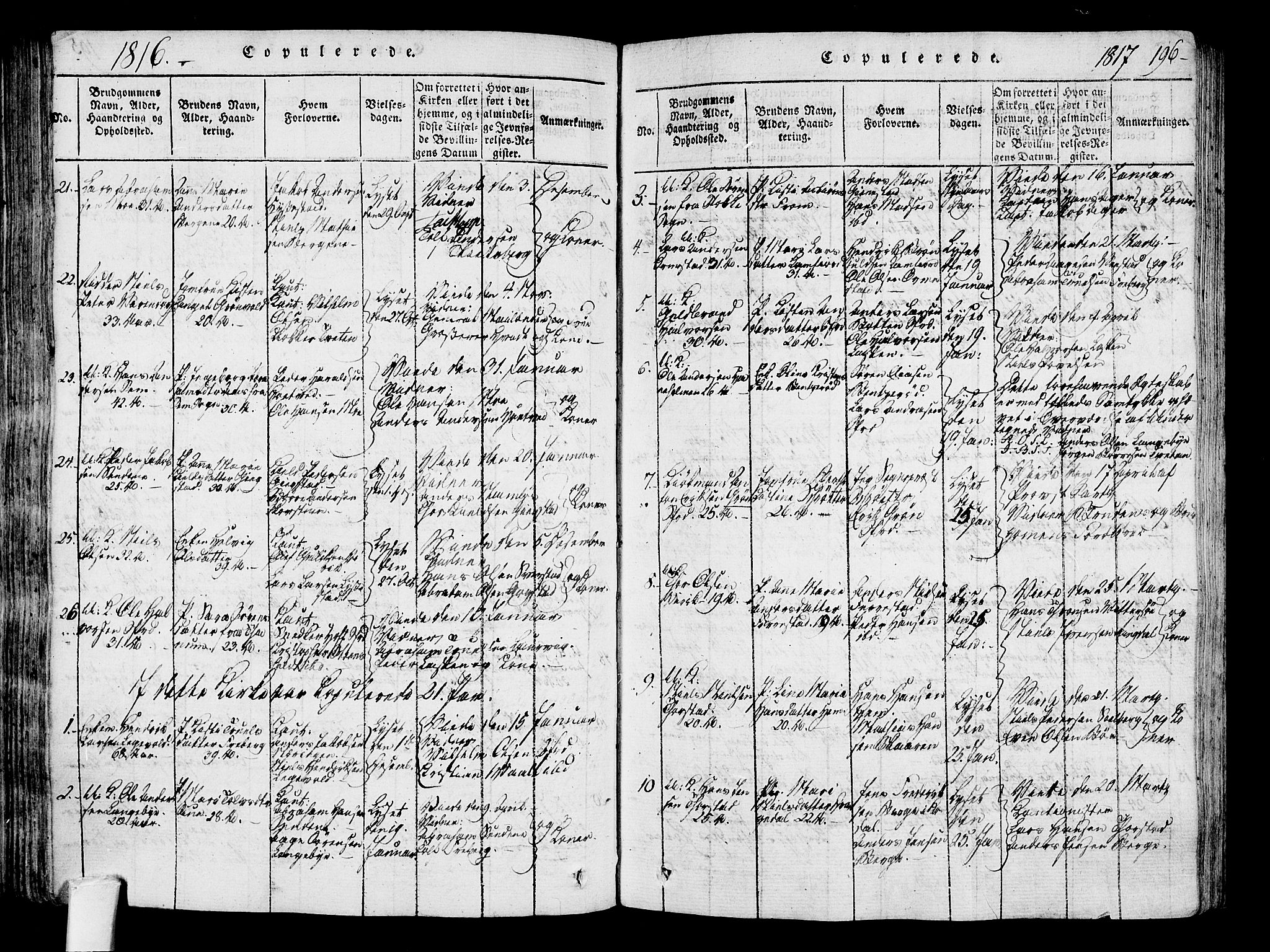 Sandar kirkebøker, SAKO/A-243/F/Fa/L0004: Parish register (official) no. 4, 1814-1832, p. 196