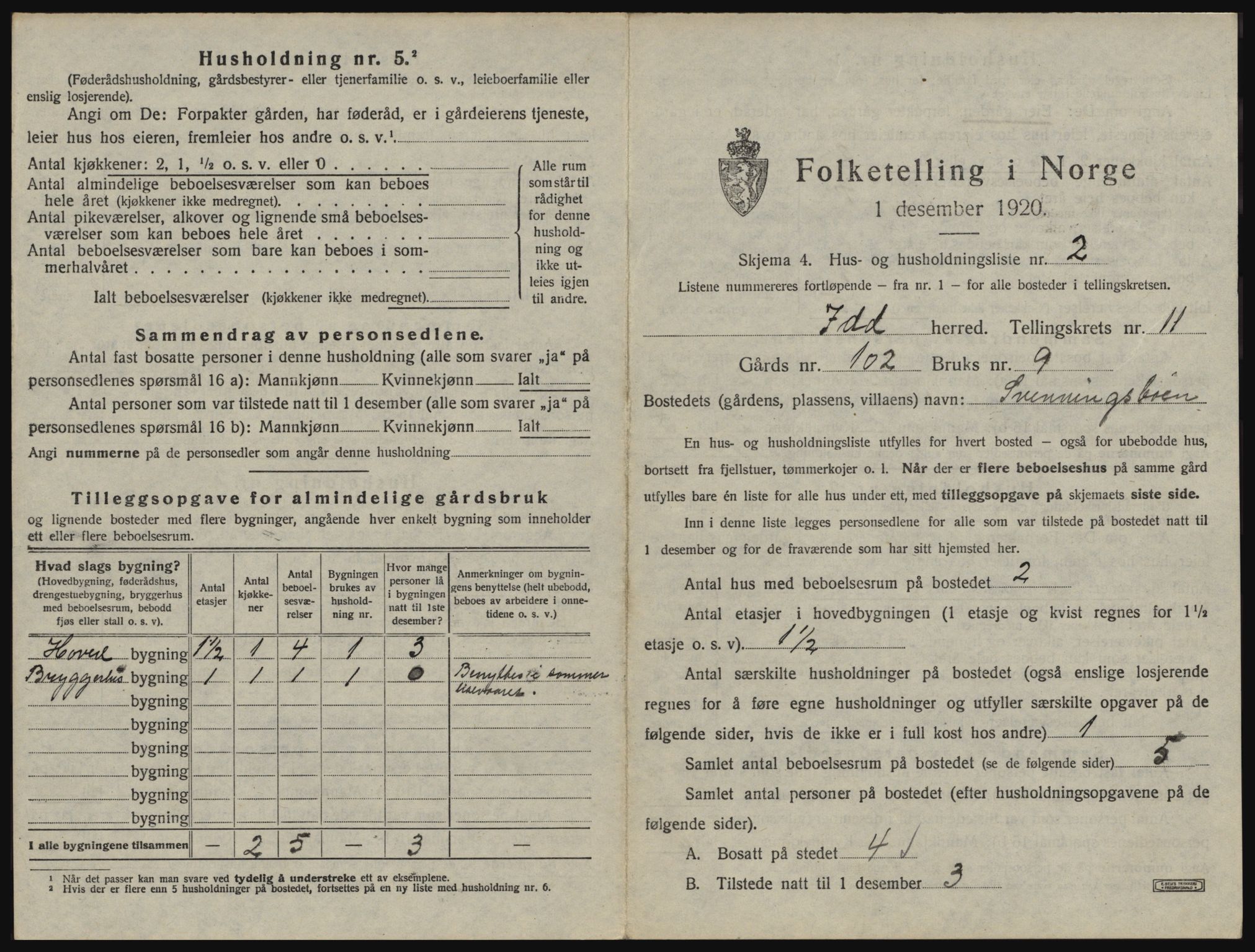 SAO, 1920 census for Idd, 1920, p. 1418