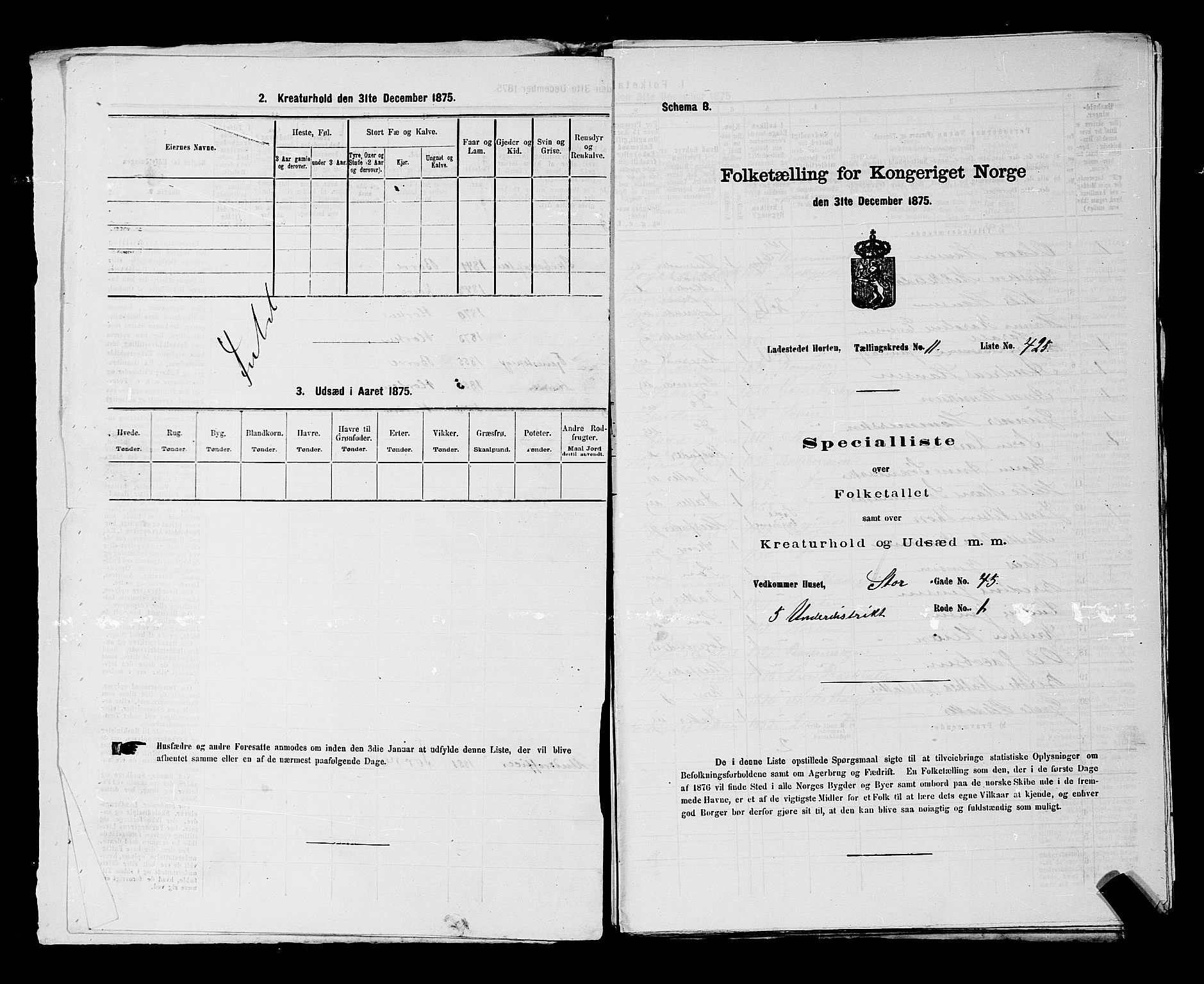 SAKO, 1875 census for 0703P Horten, 1875, p. 957