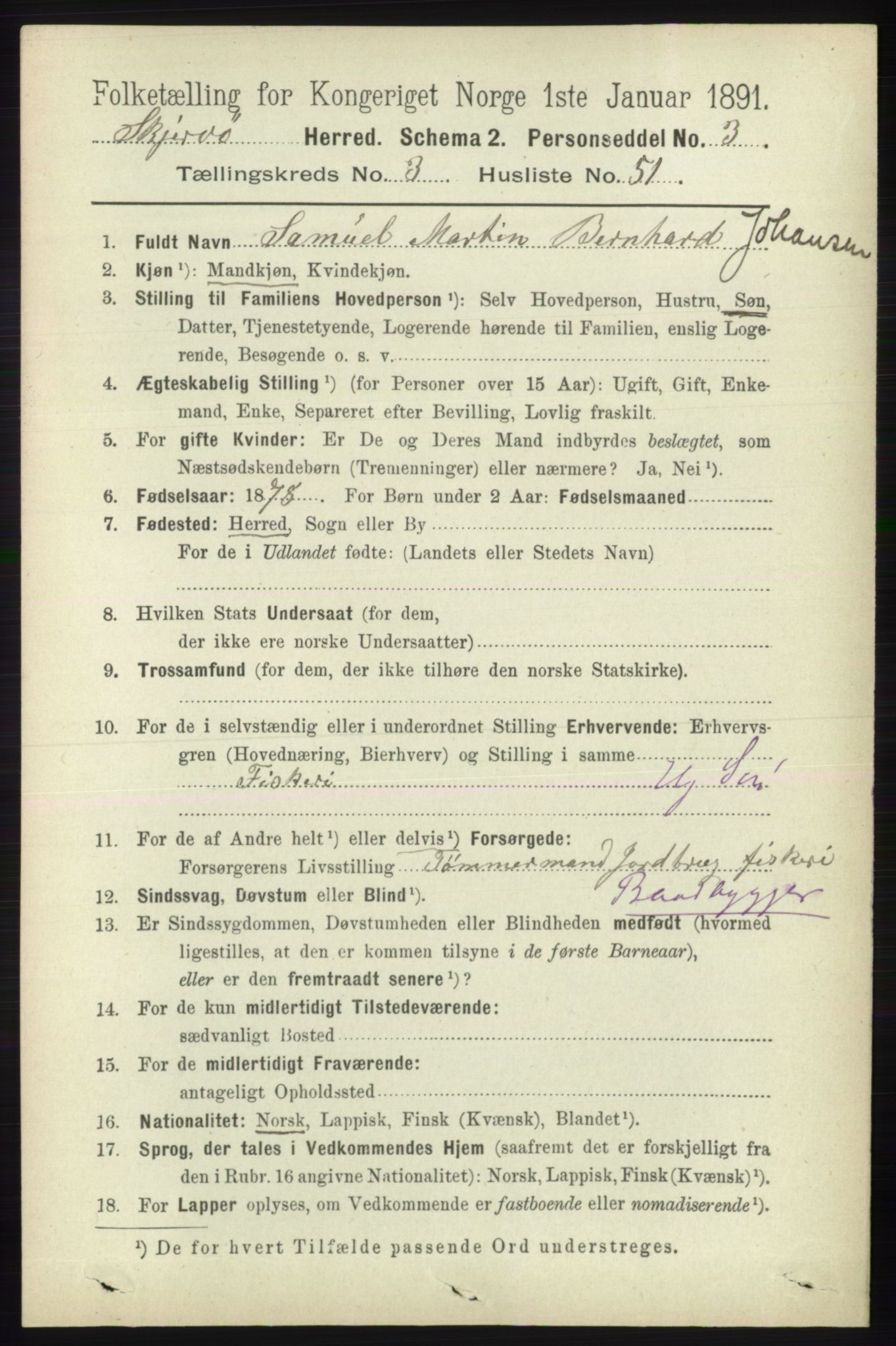 RA, 1891 census for 1941 Skjervøy, 1891, p. 2217