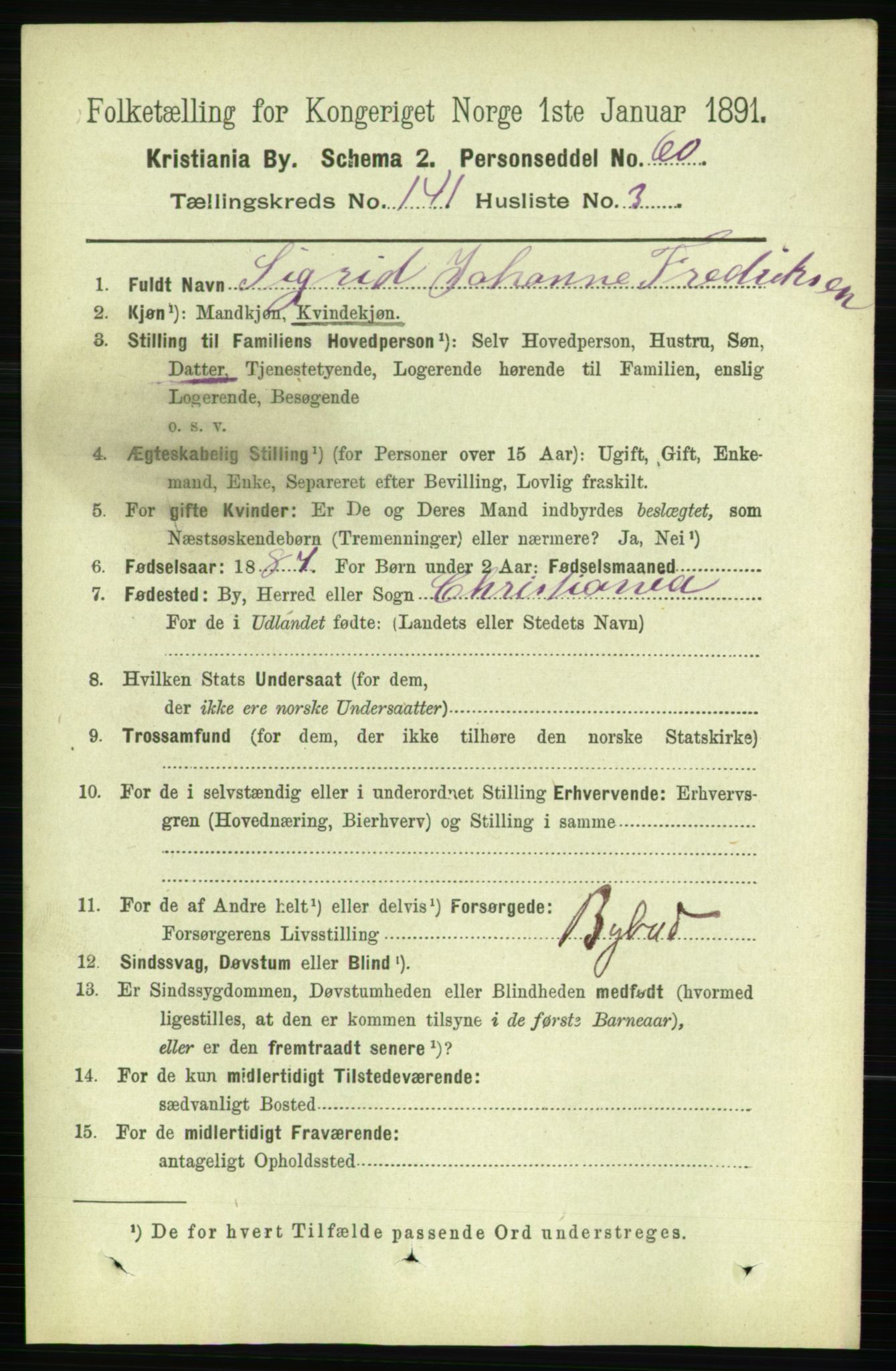 RA, 1891 census for 0301 Kristiania, 1891, p. 78139