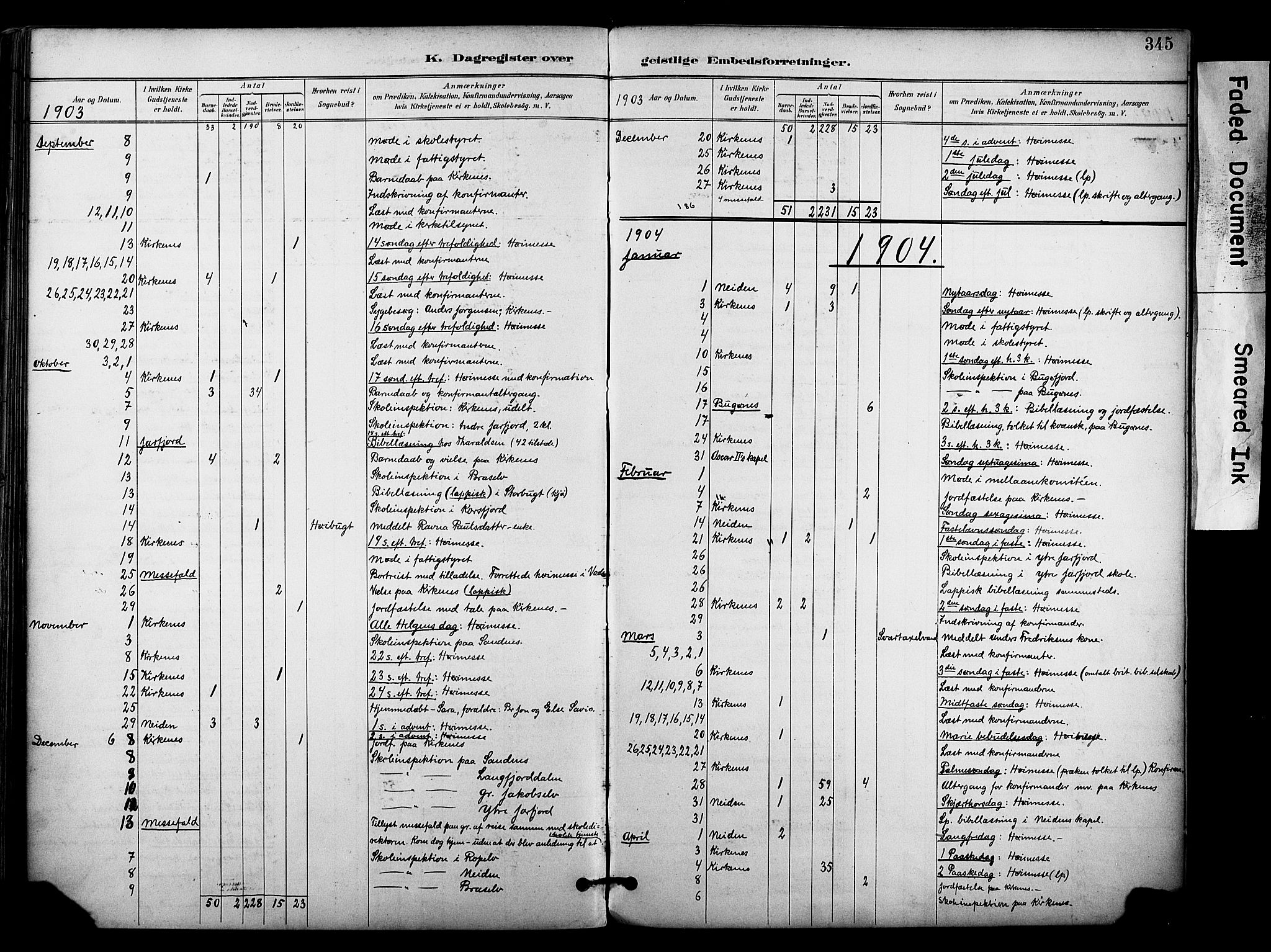 Sør-Varanger sokneprestkontor, AV/SATØ-S-1331/H/Ha/L0004kirke: Parish register (official) no. 4, 1891-1908, p. 345