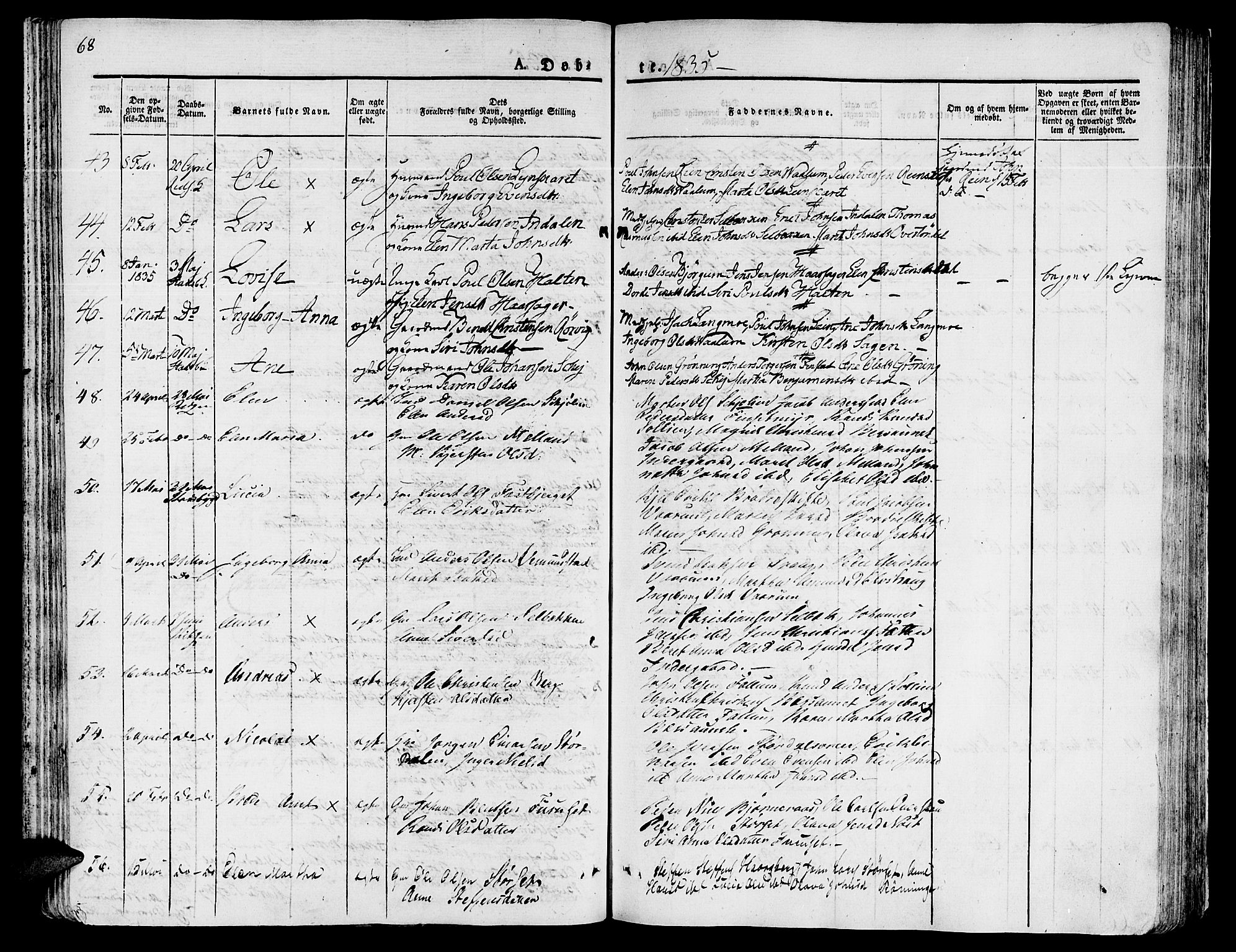 Ministerialprotokoller, klokkerbøker og fødselsregistre - Sør-Trøndelag, AV/SAT-A-1456/646/L0609: Parish register (official) no. 646A07, 1826-1838, p. 68