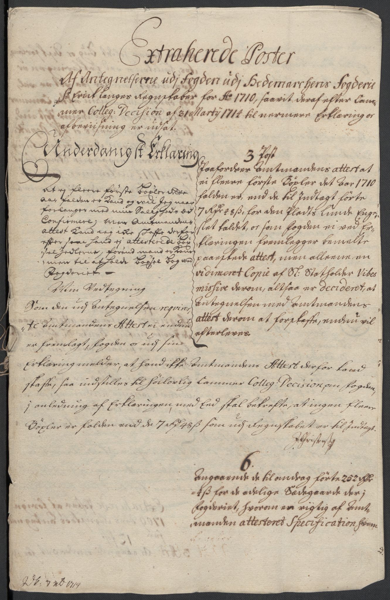 Rentekammeret inntil 1814, Reviderte regnskaper, Fogderegnskap, AV/RA-EA-4092/R16/L1046: Fogderegnskap Hedmark, 1710, p. 380