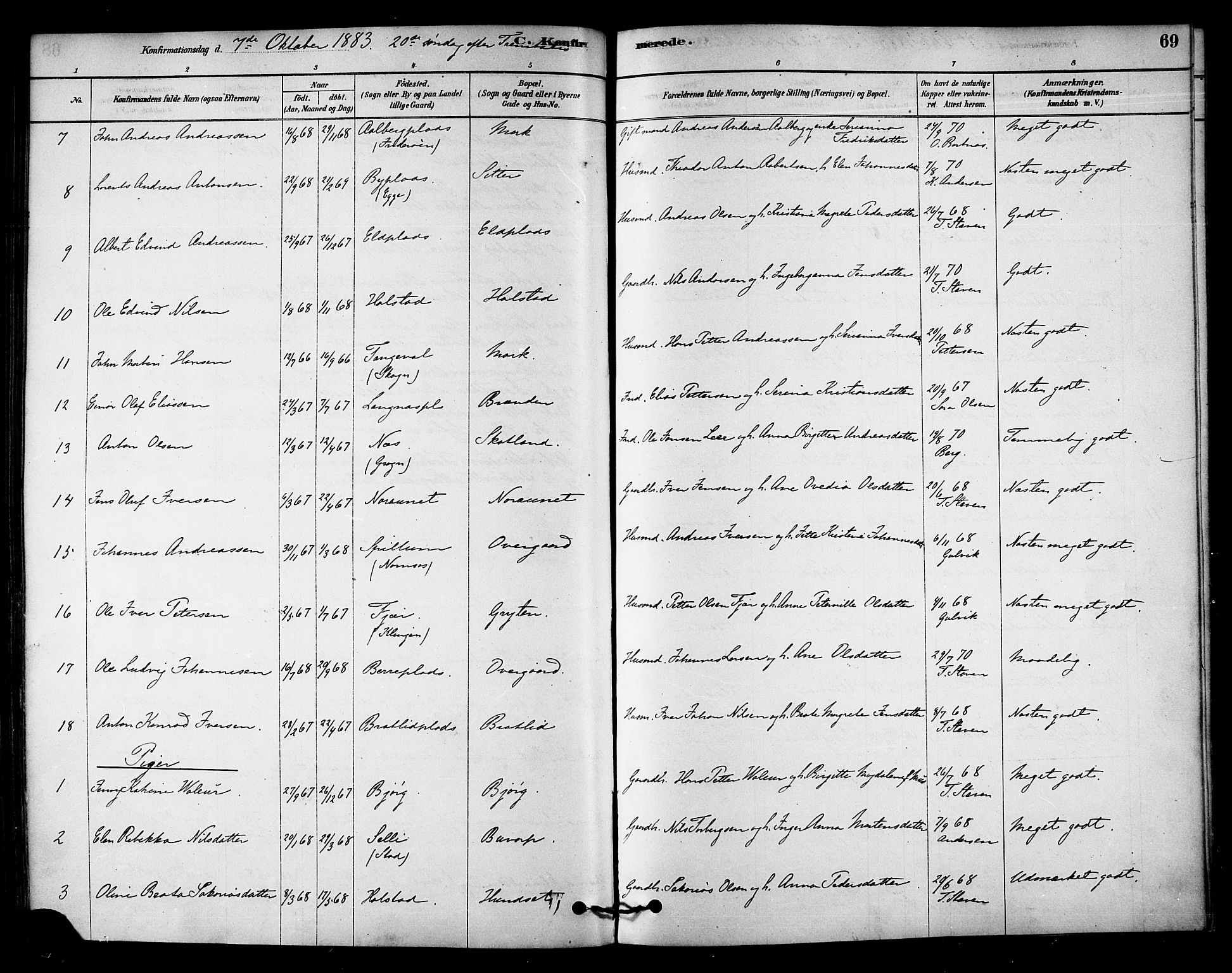 Ministerialprotokoller, klokkerbøker og fødselsregistre - Nord-Trøndelag, AV/SAT-A-1458/742/L0408: Parish register (official) no. 742A01, 1878-1890, p. 69