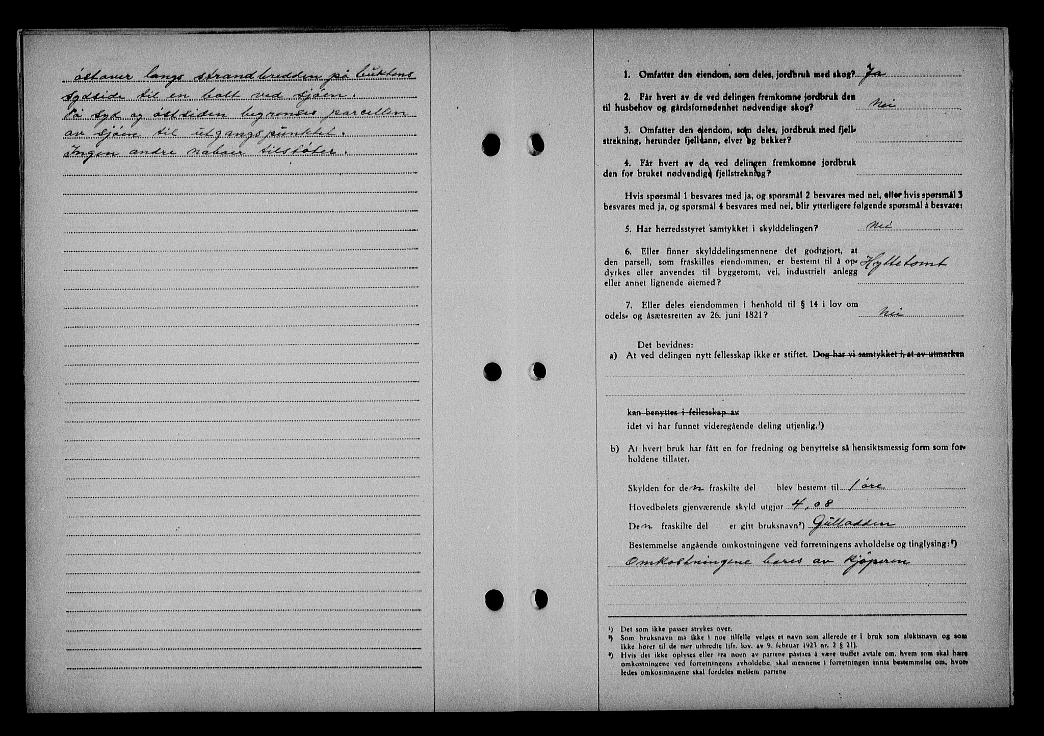 Vestre Nedenes/Sand sorenskriveri, SAK/1221-0010/G/Gb/Gba/L0053: Mortgage book no. A 6, 1944-1945, Diary no: : 577/1944