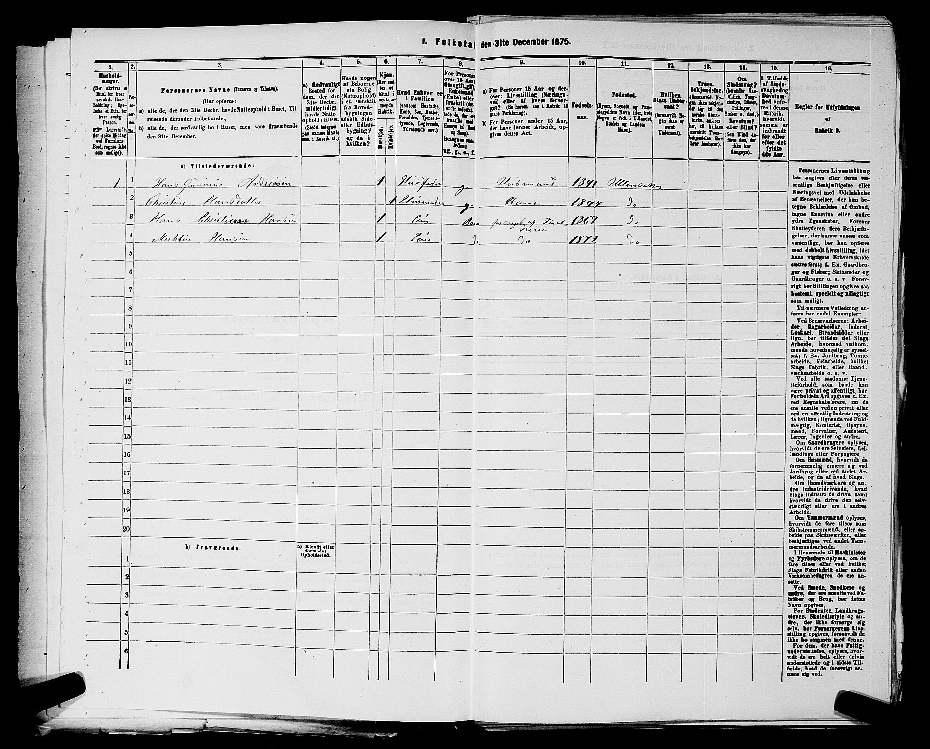 RA, 1875 census for 0235P Ullensaker, 1875, p. 165