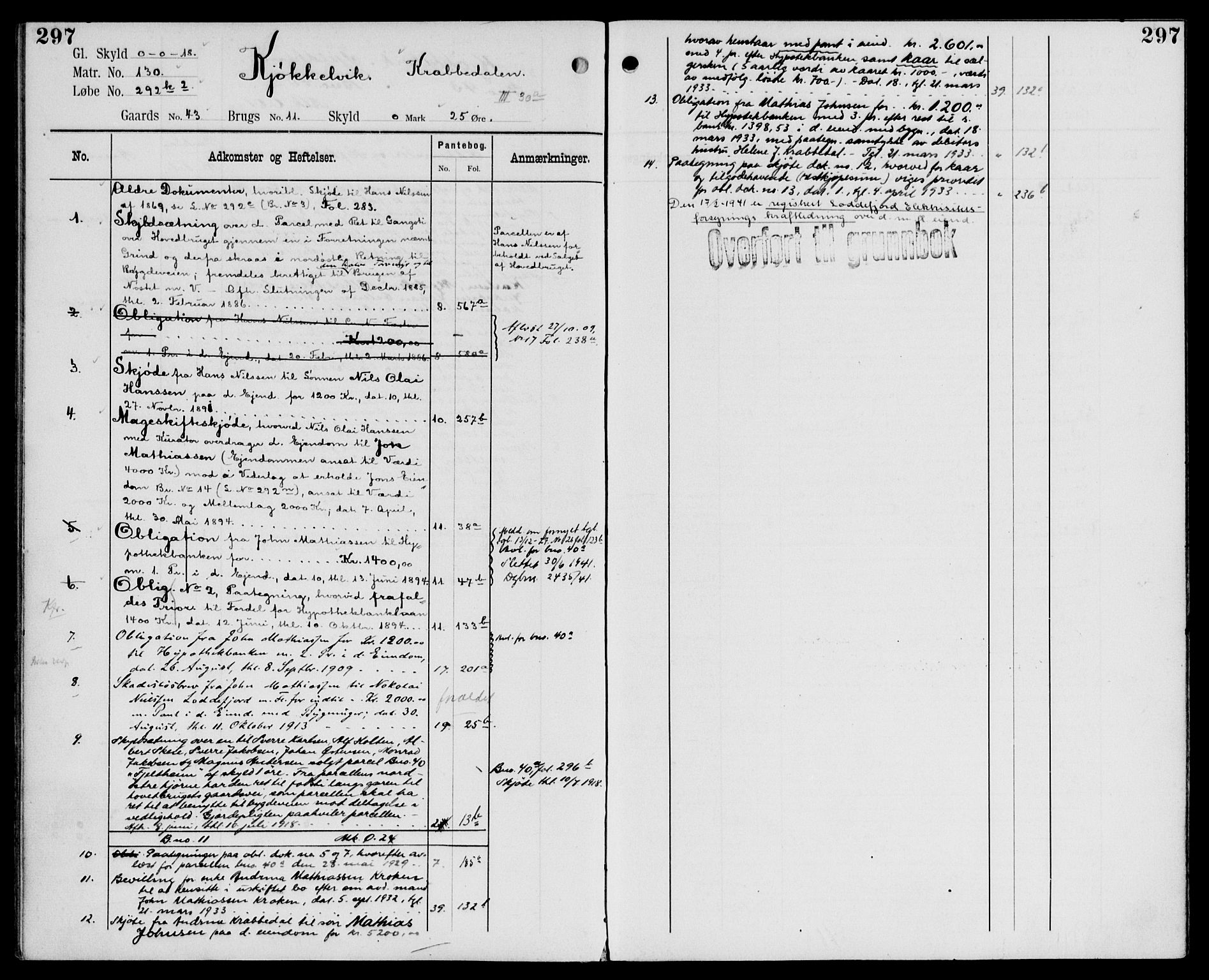 Midhordland sorenskriveri, AV/SAB-A-3001/1/G/Ga/Gab/L0107: Mortgage register no. II.A.b.107, p. 297