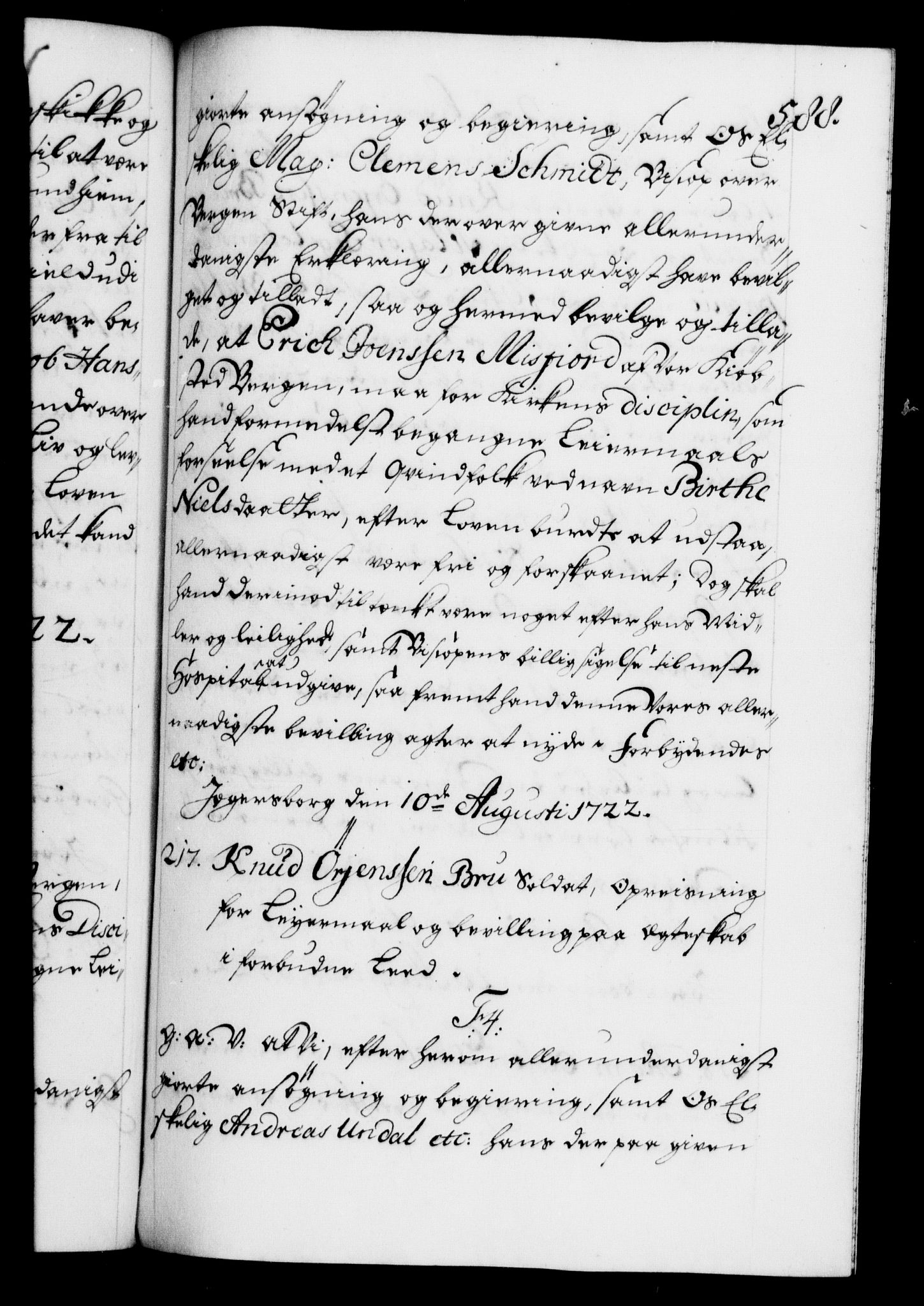 Danske Kanselli 1572-1799, AV/RA-EA-3023/F/Fc/Fca/Fcaa/L0023: Norske registre, 1720-1722, p. 588a