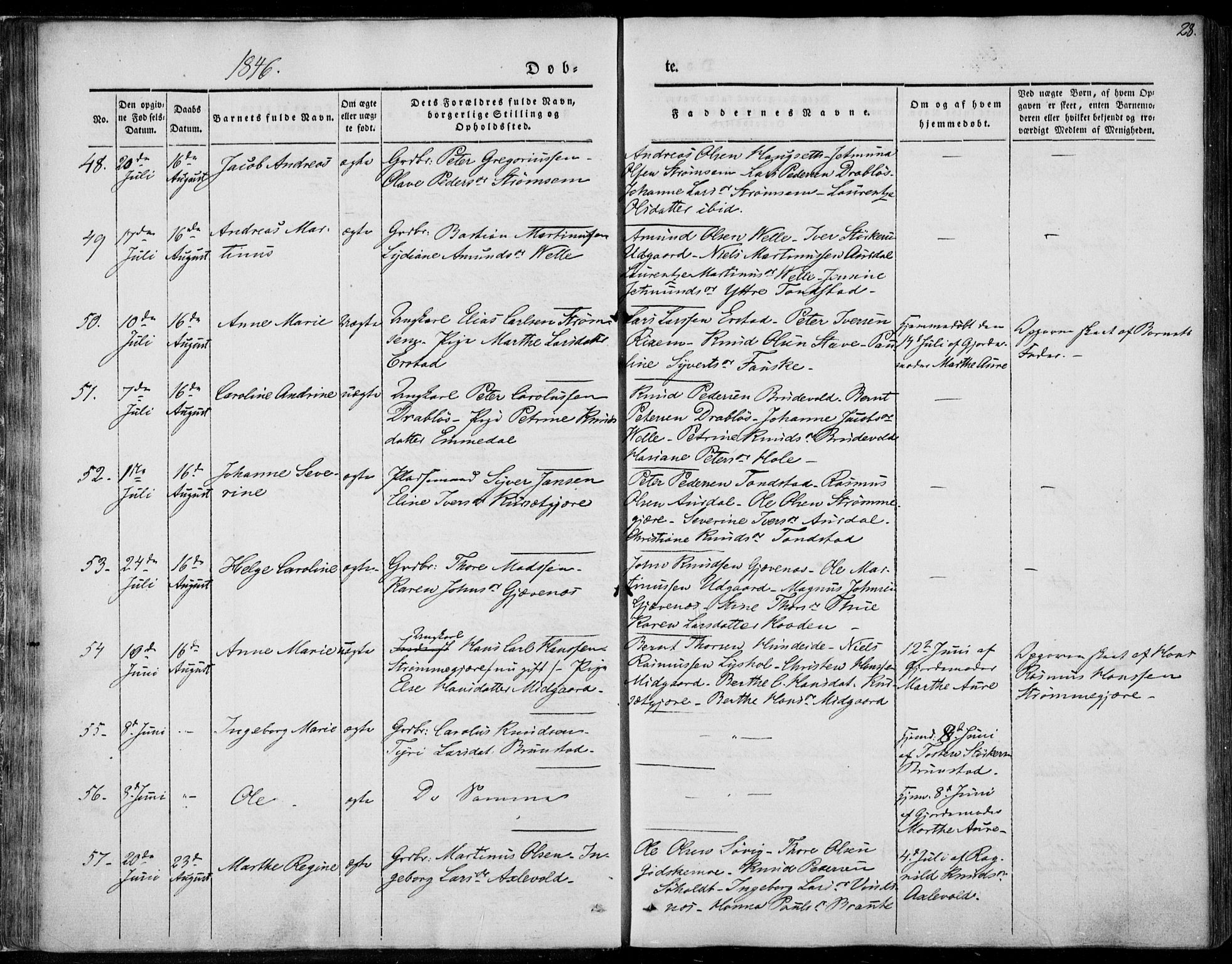 Ministerialprotokoller, klokkerbøker og fødselsregistre - Møre og Romsdal, AV/SAT-A-1454/522/L0312: Parish register (official) no. 522A07, 1843-1851, p. 28