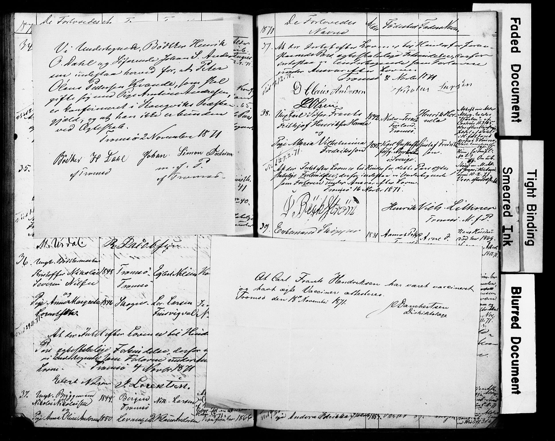 Tromsø sokneprestkontor/stiftsprosti/domprosti, AV/SATØ-S-1343/H/Hc/L0097: Banns register no. 97, 1851-1872