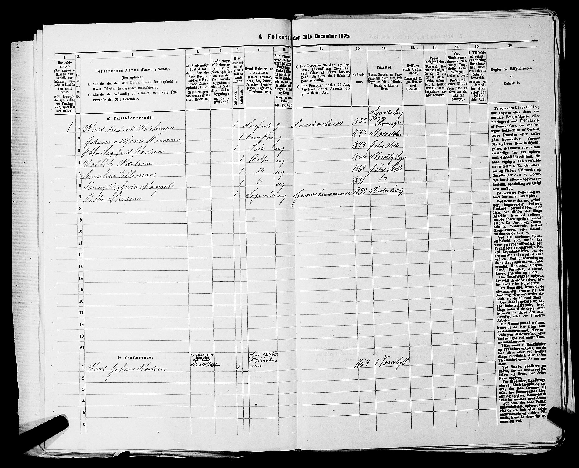 RA, 1875 census for 0218bP Østre Aker, 1875, p. 3459