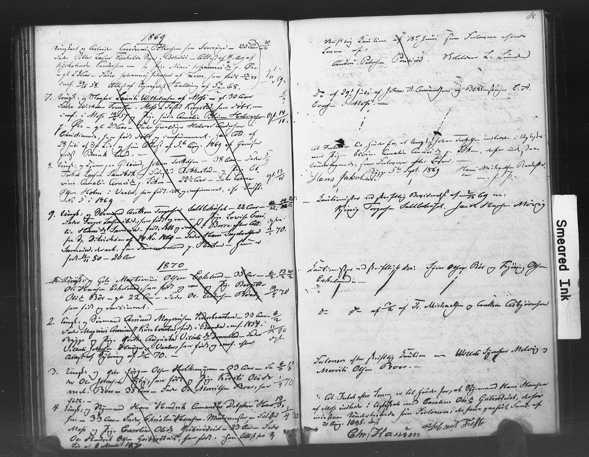Rygge prestekontor Kirkebøker, SAO/A-10084b/H/Ha/L0001: Banns register no. 1, 1859-1891, p. 45