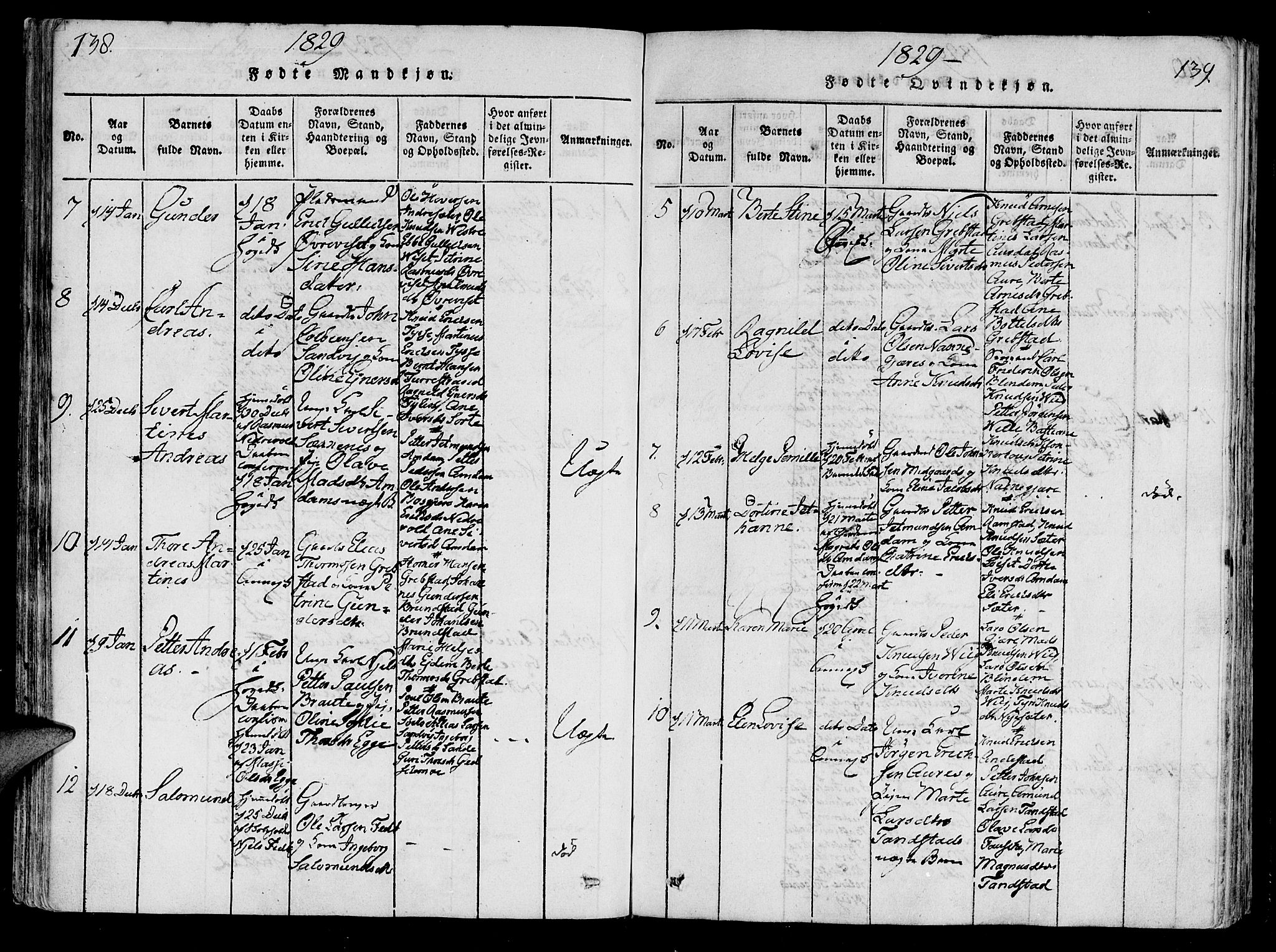 Ministerialprotokoller, klokkerbøker og fødselsregistre - Møre og Romsdal, SAT/A-1454/522/L0310: Parish register (official) no. 522A05, 1816-1832, p. 138-139