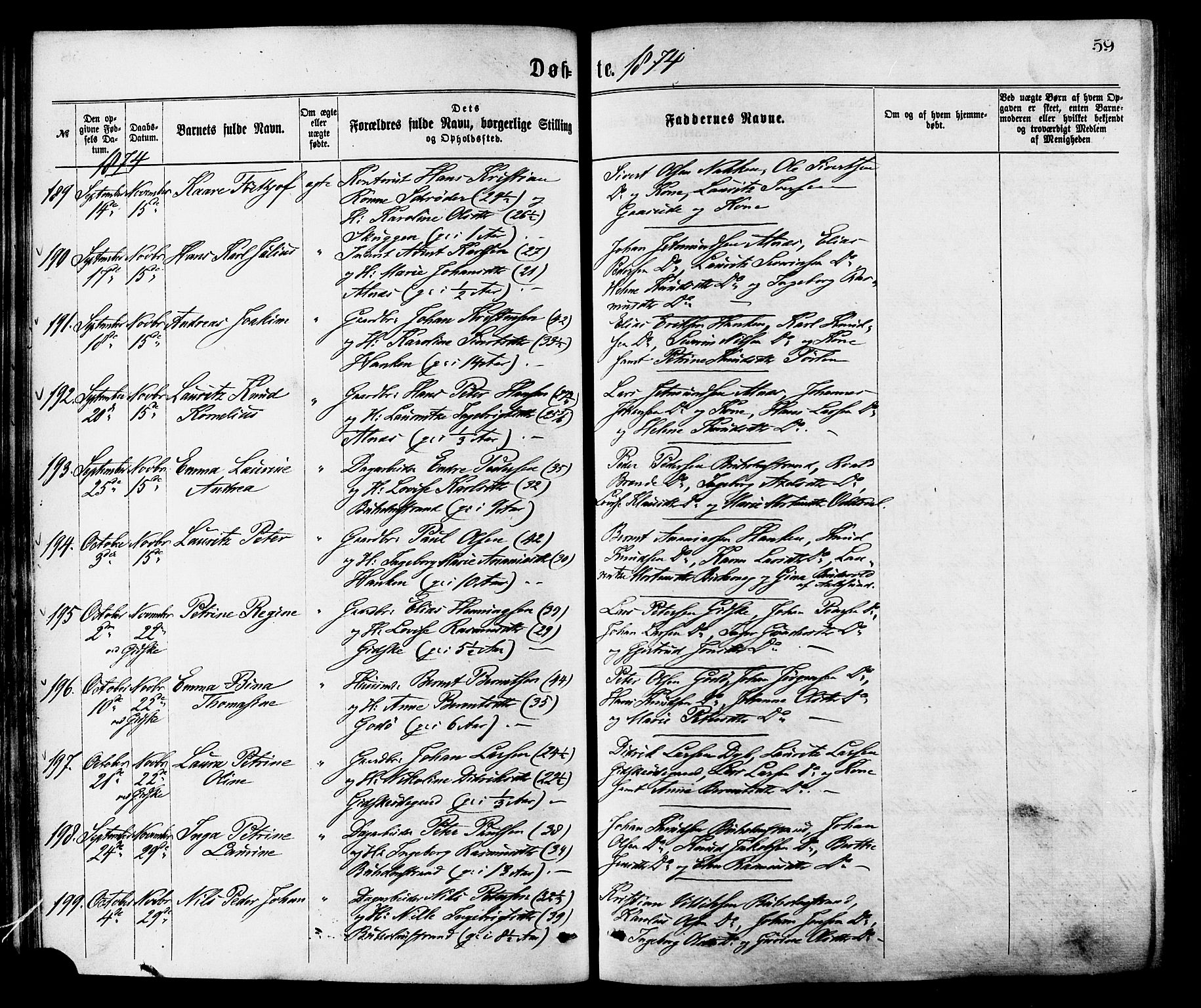 Ministerialprotokoller, klokkerbøker og fødselsregistre - Møre og Romsdal, AV/SAT-A-1454/528/L0400: Parish register (official) no. 528A11, 1871-1879, p. 59