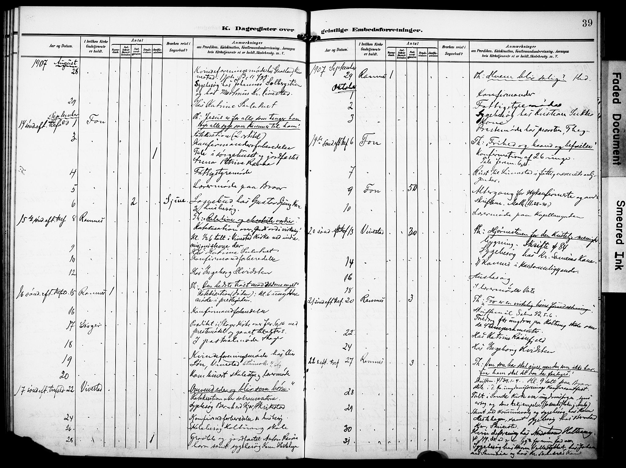 Ramnes kirkebøker, AV/SAKO-A-314/F/Fd/L0004: Curate's parish register no. IV 4, 1907-1919, p. 39