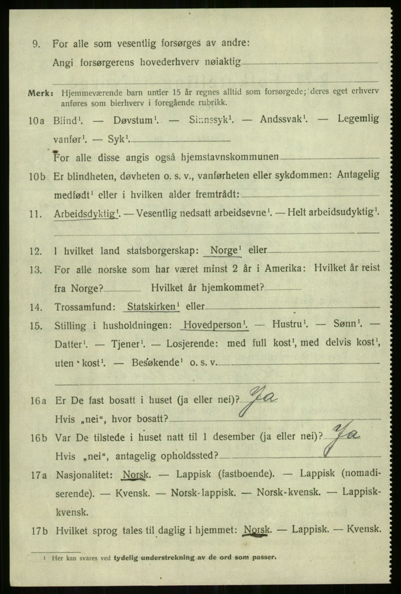 SATØ, 1920 census for Dyrøy, 1920, p. 4100