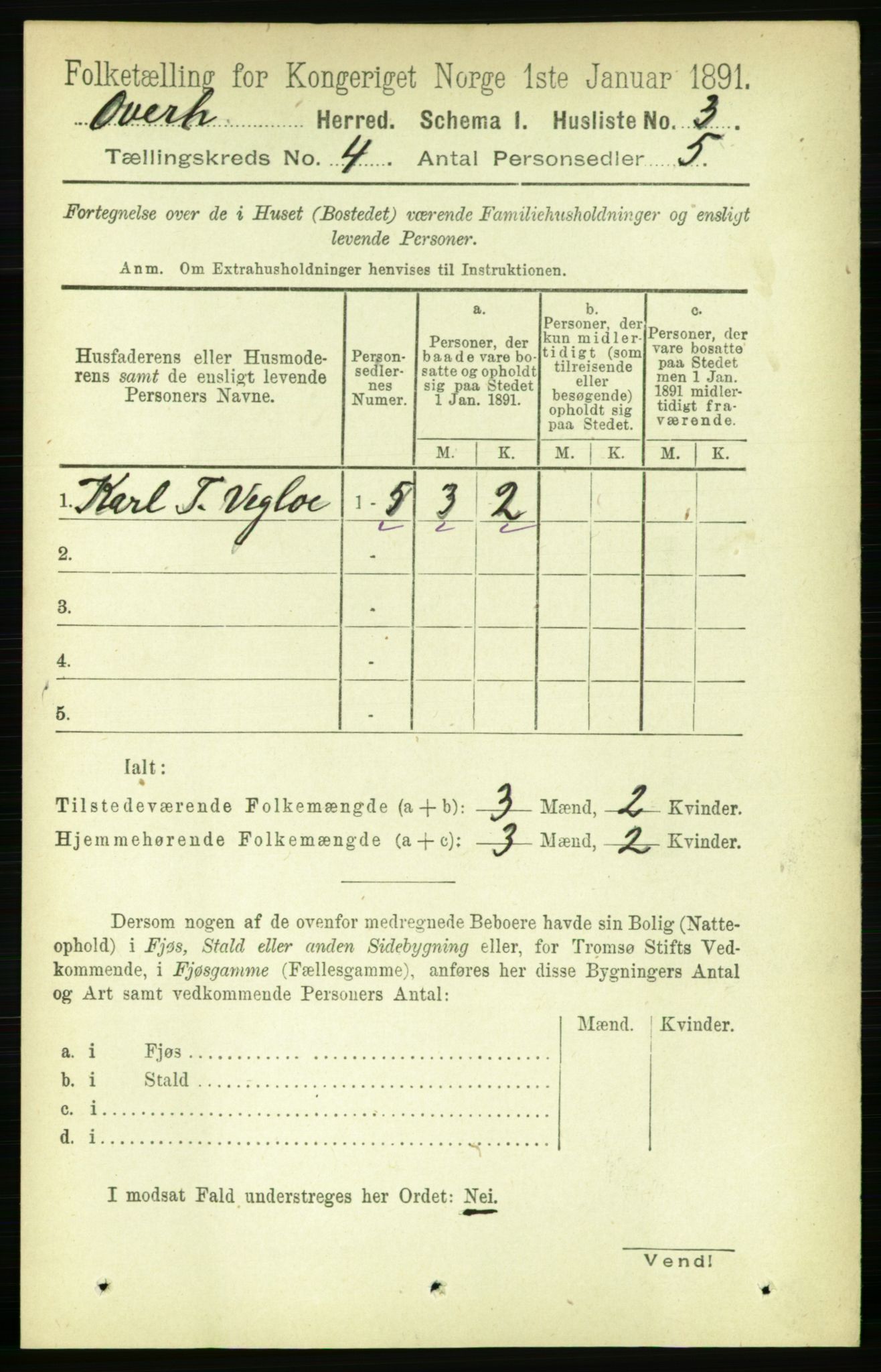 RA, 1891 census for 1744 Overhalla, 1891, p. 1013