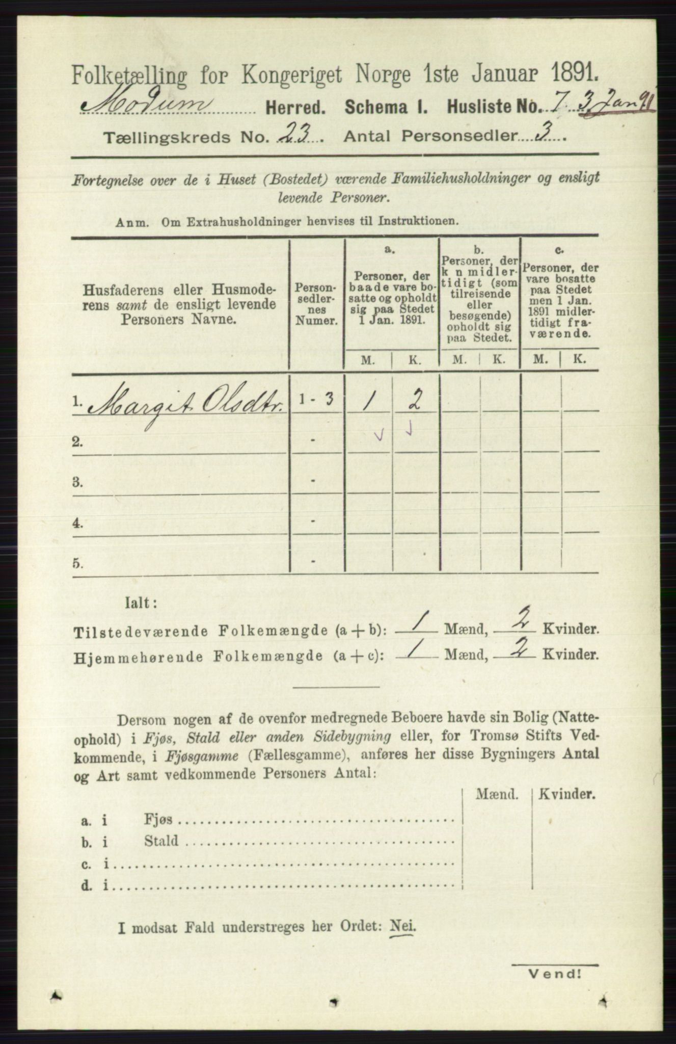 RA, 1891 census for 0623 Modum, 1891, p. 8674