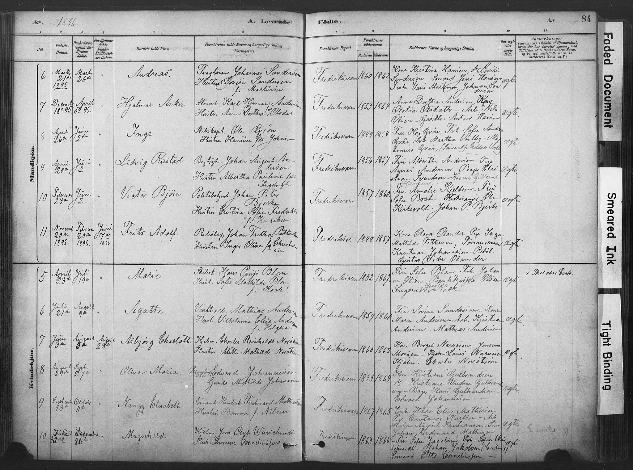 Stavern kirkebøker, SAKO/A-318/F/Fa/L0008: Parish register (official) no. 8, 1878-1905, p. 84