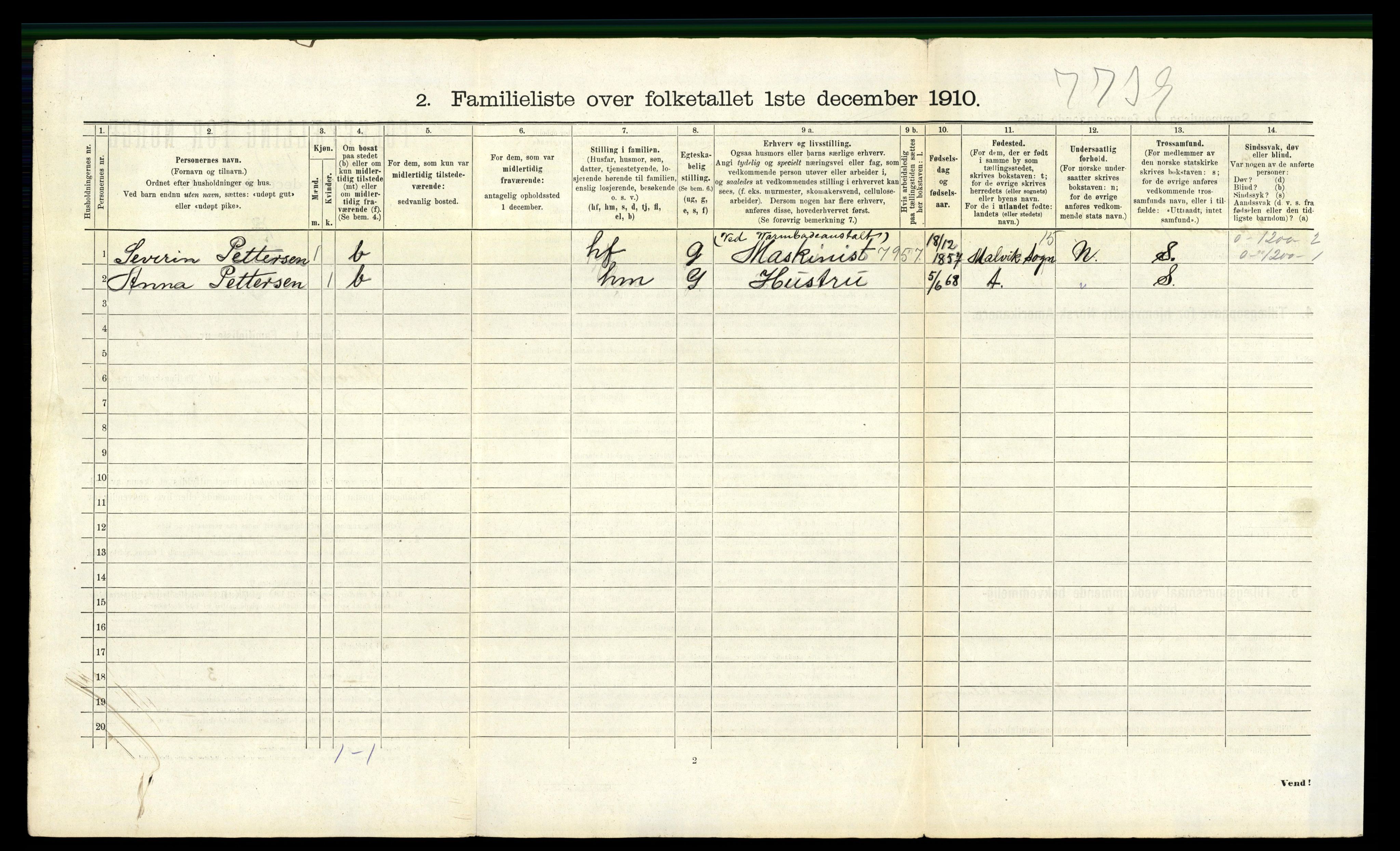 RA, 1910 census for Trondheim, 1910, p. 8778