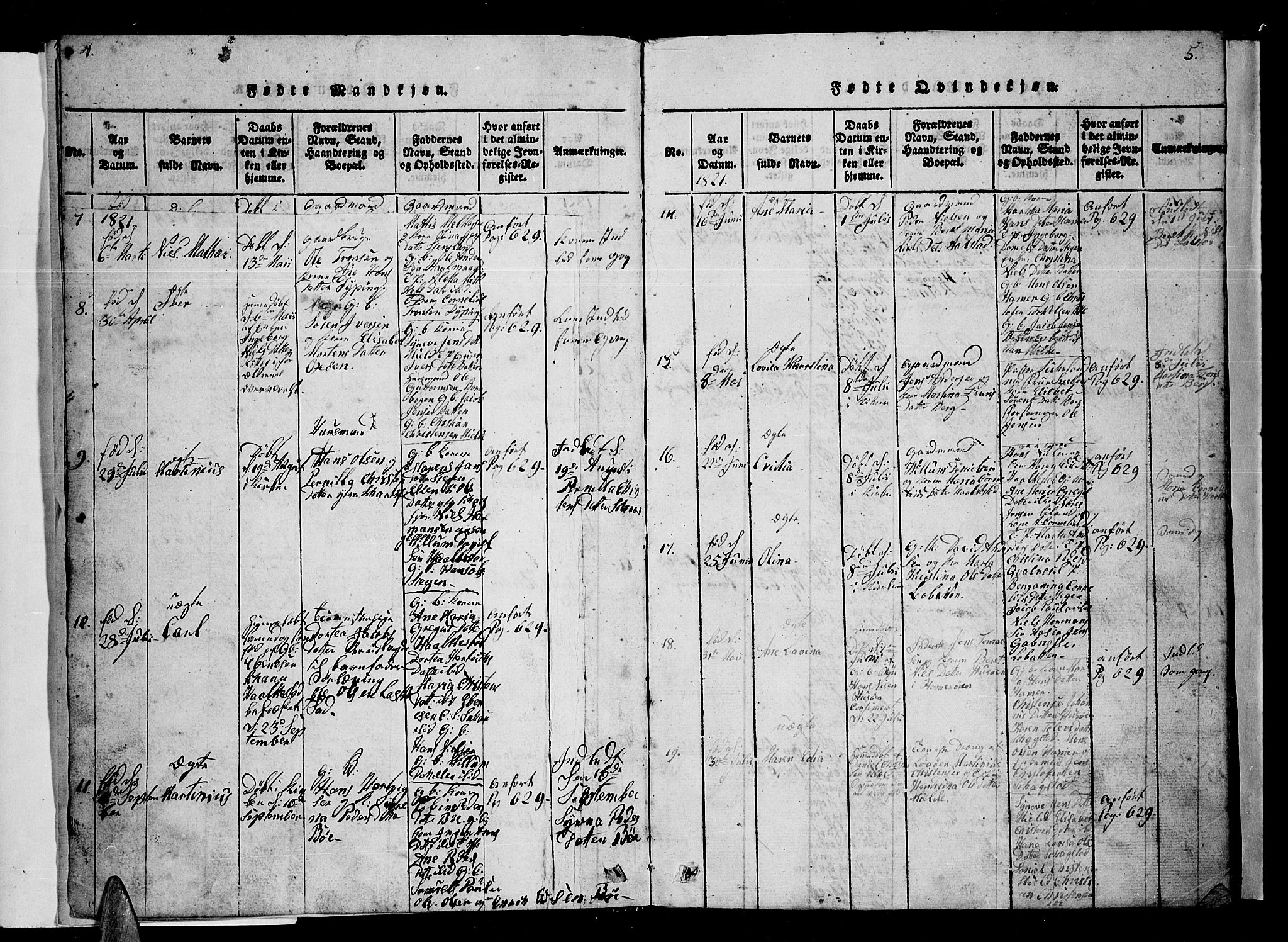 Ministerialprotokoller, klokkerbøker og fødselsregistre - Nordland, AV/SAT-A-1459/855/L0812: Parish register (copy) no. 855C01, 1821-1838, p. 4-5