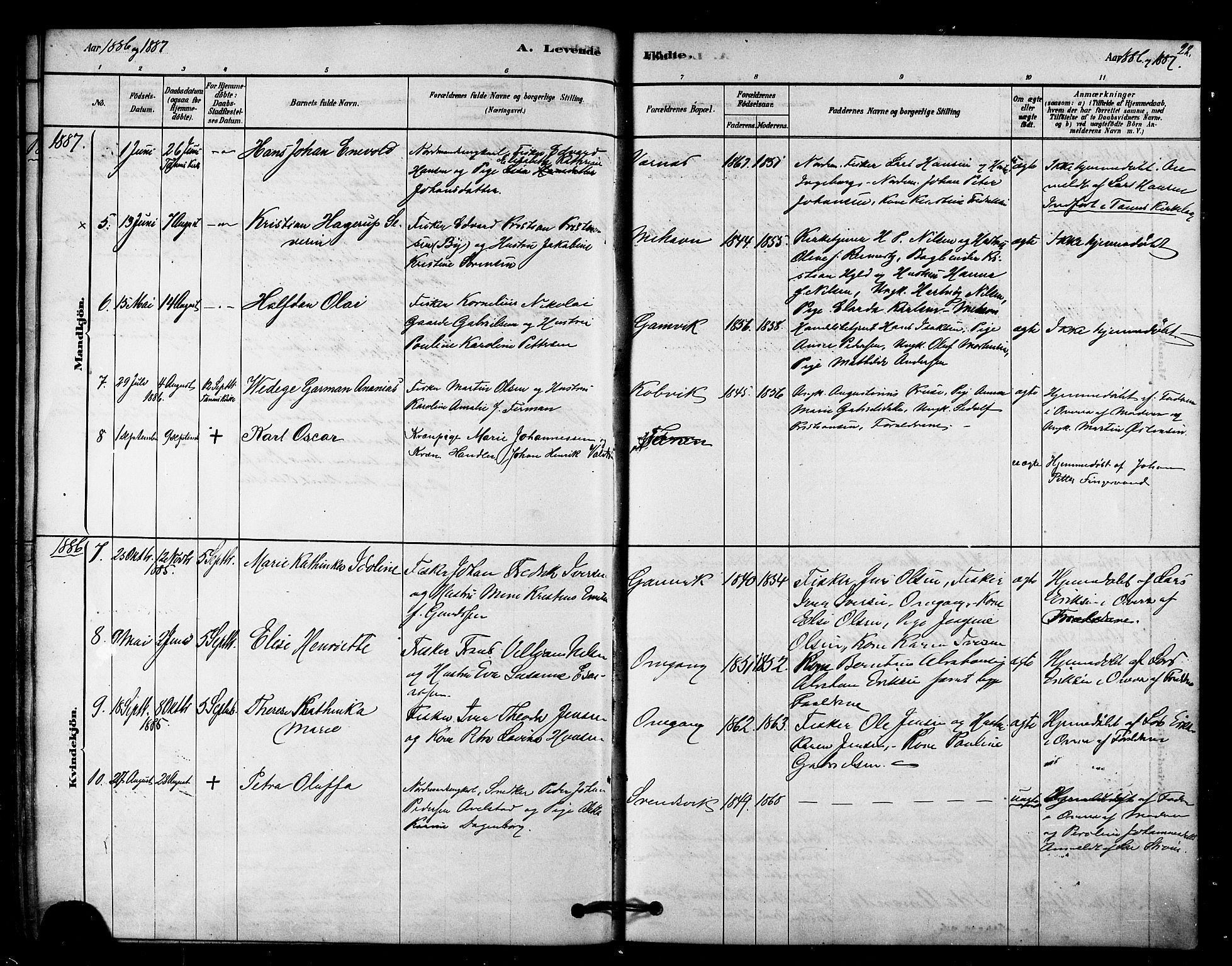 Tana sokneprestkontor, SATØ/S-1334/H/Ha/L0003kirke: Parish register (official) no. 3, 1878-1892, p. 22