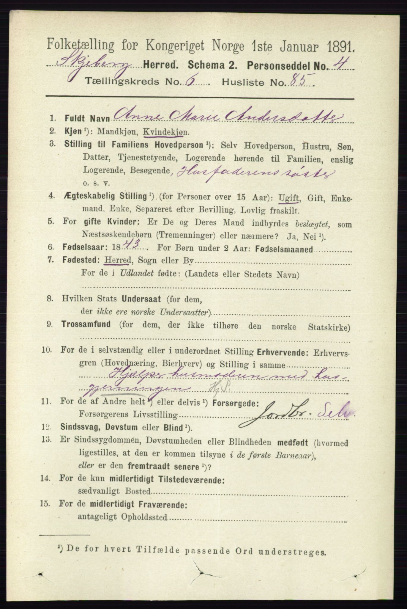 RA, 1891 census for 0115 Skjeberg, 1891, p. 3348