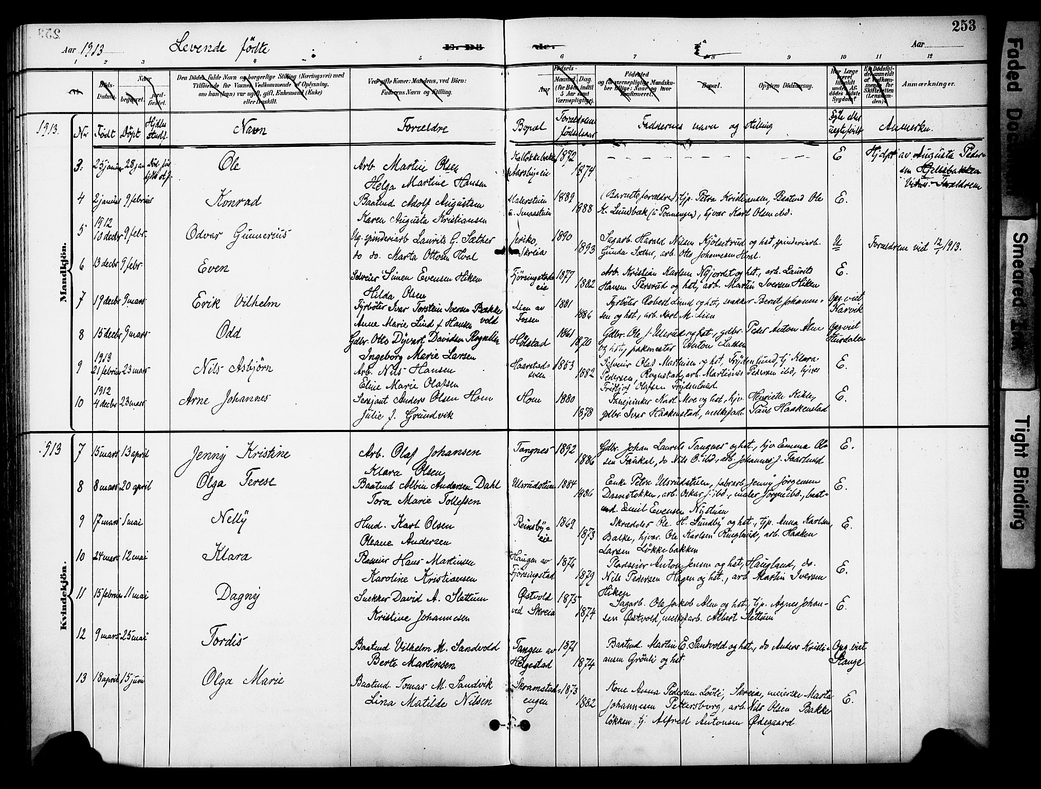 Østre Toten prestekontor, AV/SAH-PREST-104/H/Ha/Haa/L0009: Parish register (official) no. 9, 1897-1913, p. 253