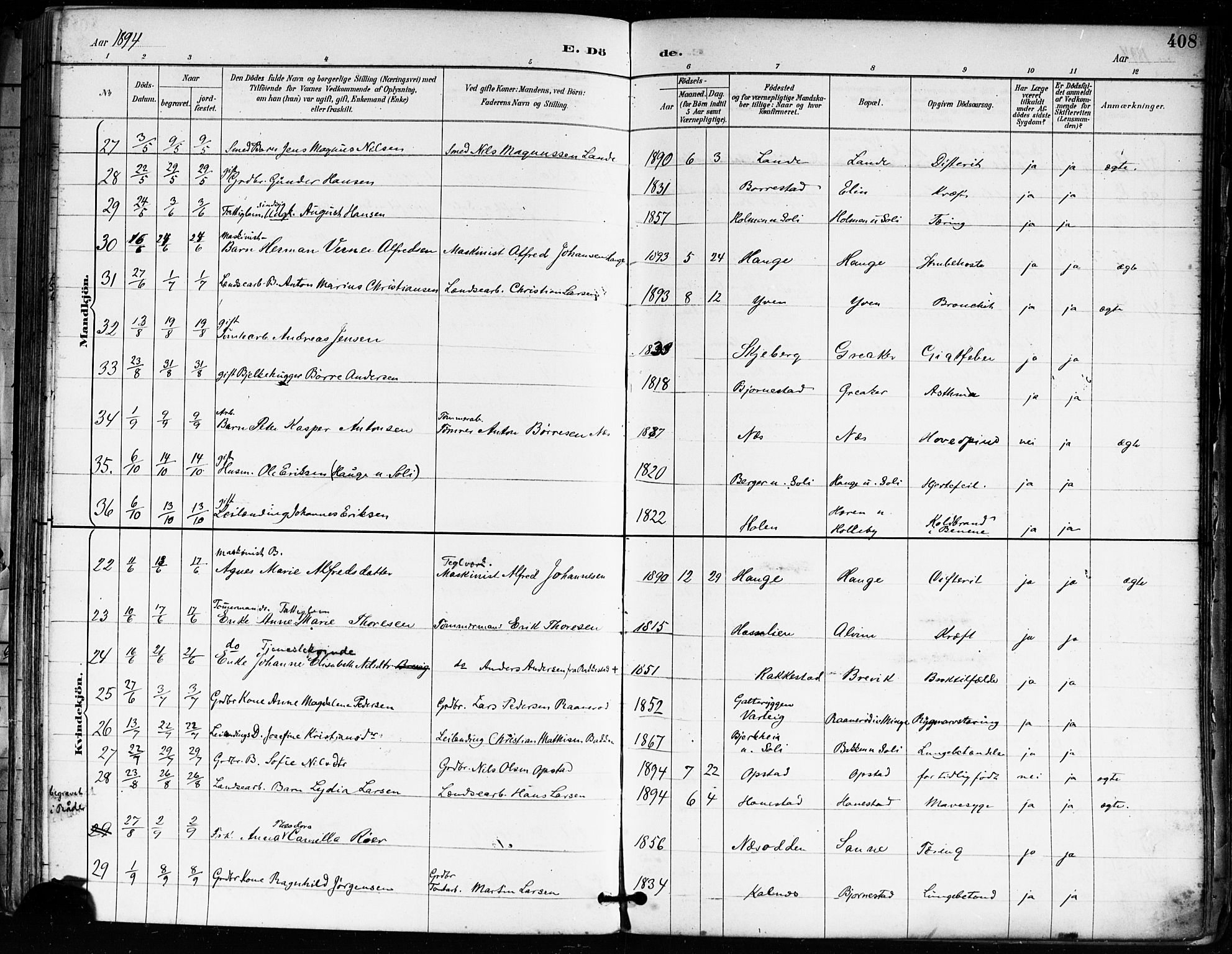 Tune prestekontor Kirkebøker, SAO/A-2007/F/Fa/L0018: Parish register (official) no. 18, 1887-1898, p. 408