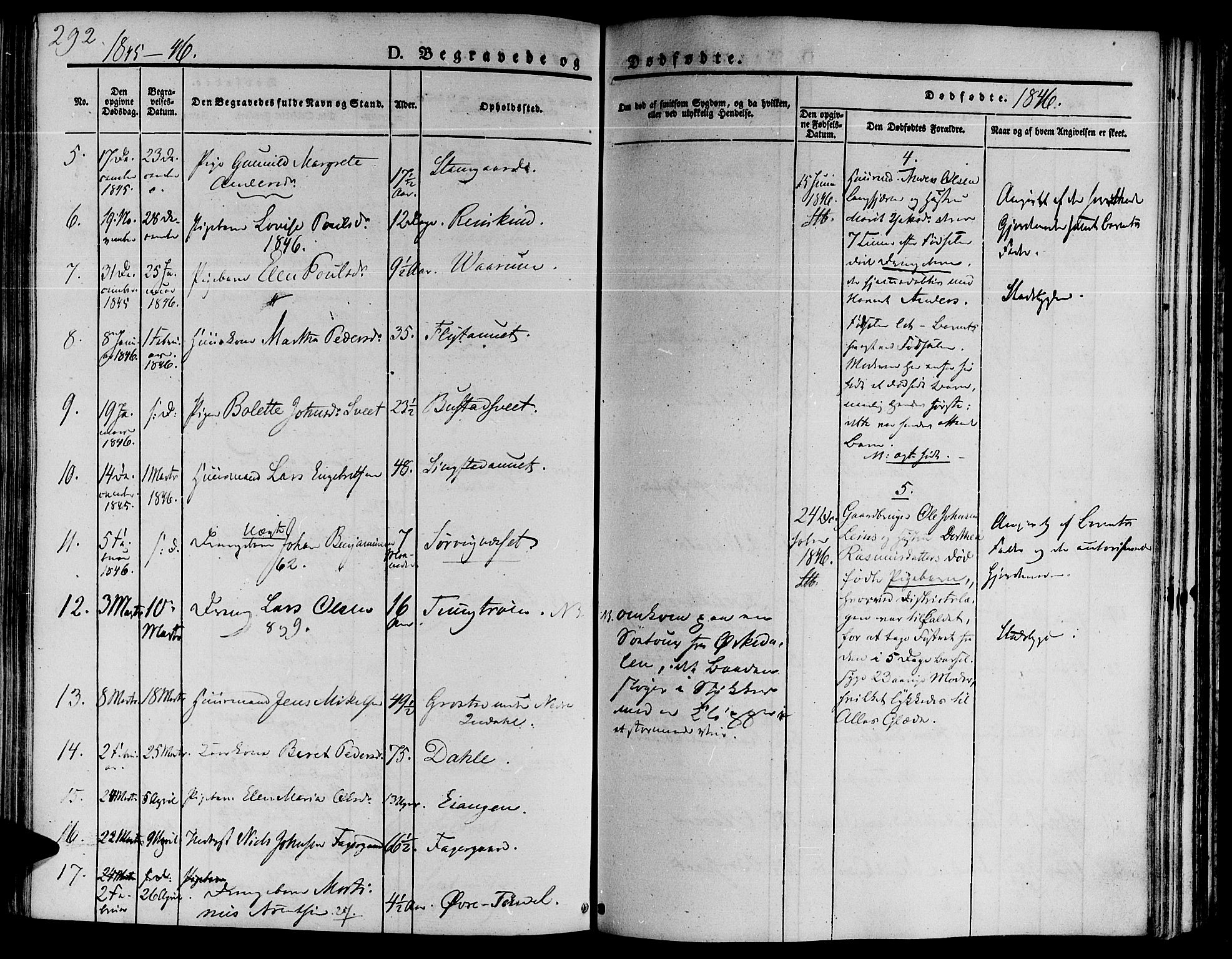 Ministerialprotokoller, klokkerbøker og fødselsregistre - Sør-Trøndelag, SAT/A-1456/646/L0610: Parish register (official) no. 646A08, 1837-1847, p. 292