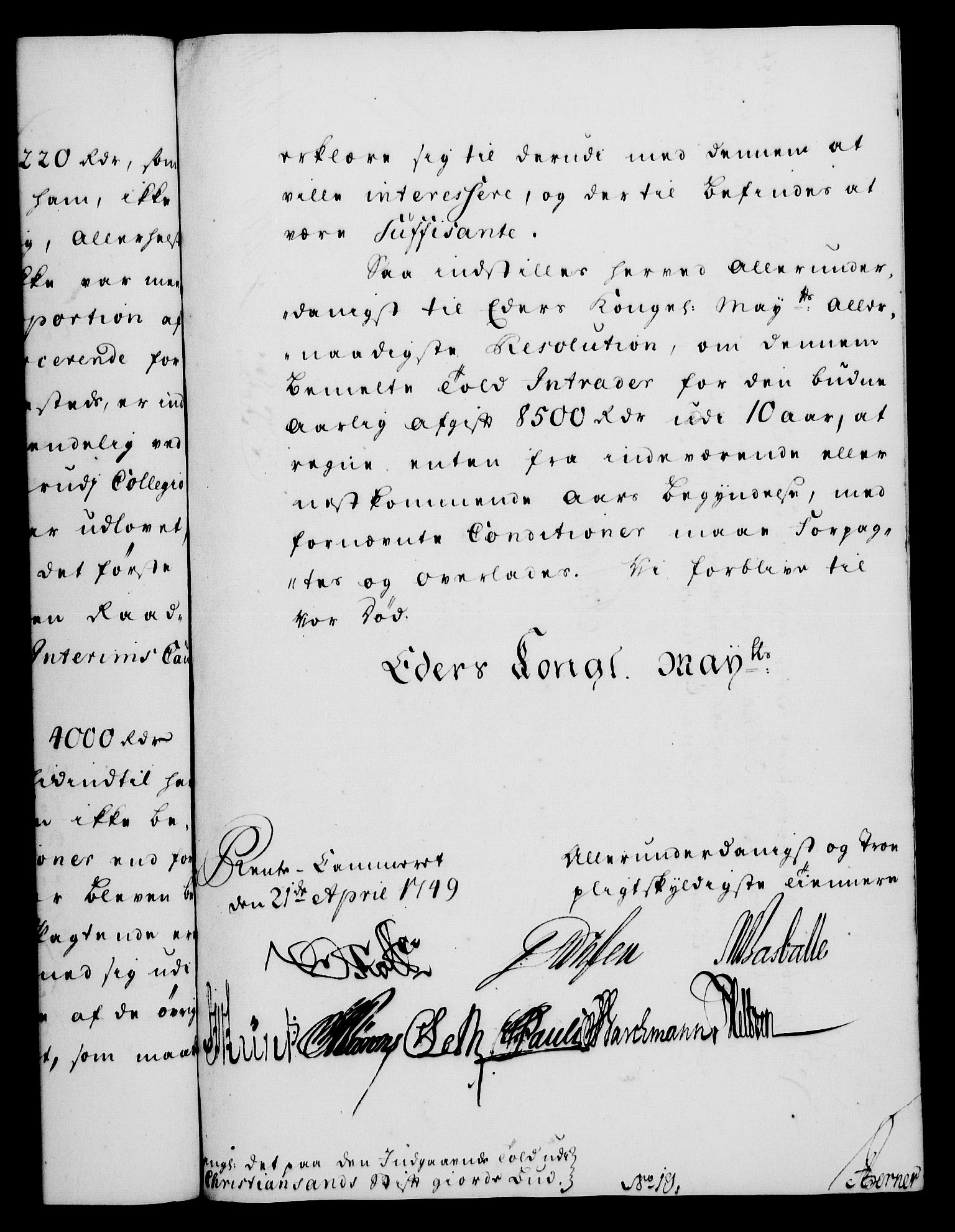 Rentekammeret, Kammerkanselliet, AV/RA-EA-3111/G/Gf/Gfa/L0031: Norsk relasjons- og resolusjonsprotokoll (merket RK 52.31), 1749, p. 272